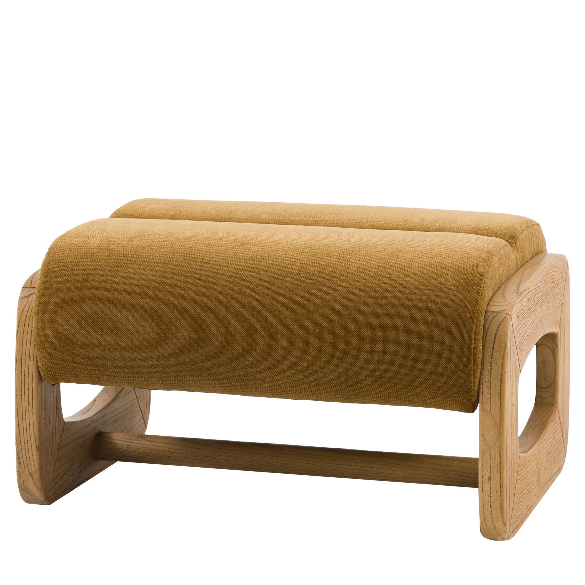 Carolina Verona Golden Woven Fabric Footstool