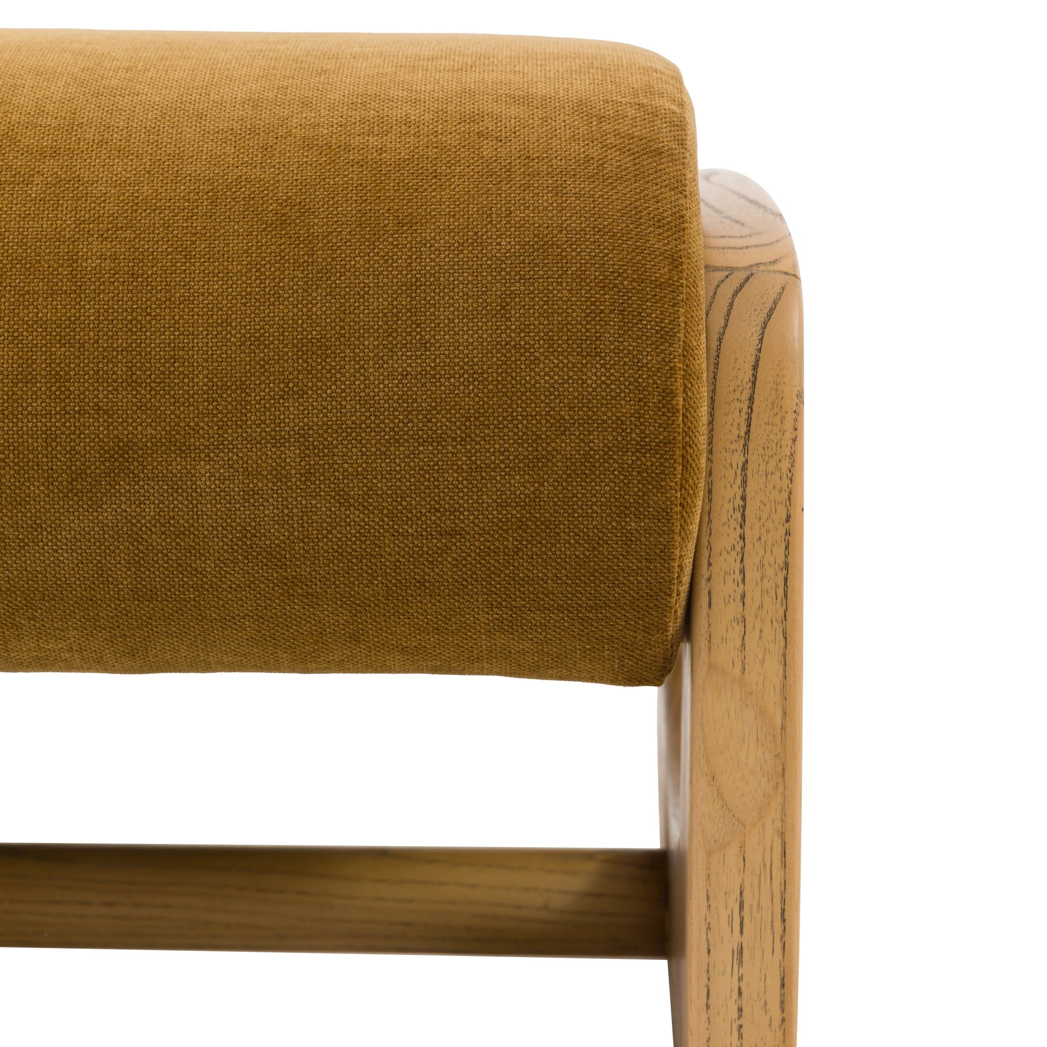 Carolina Verona Golden Woven Fabric Footstool