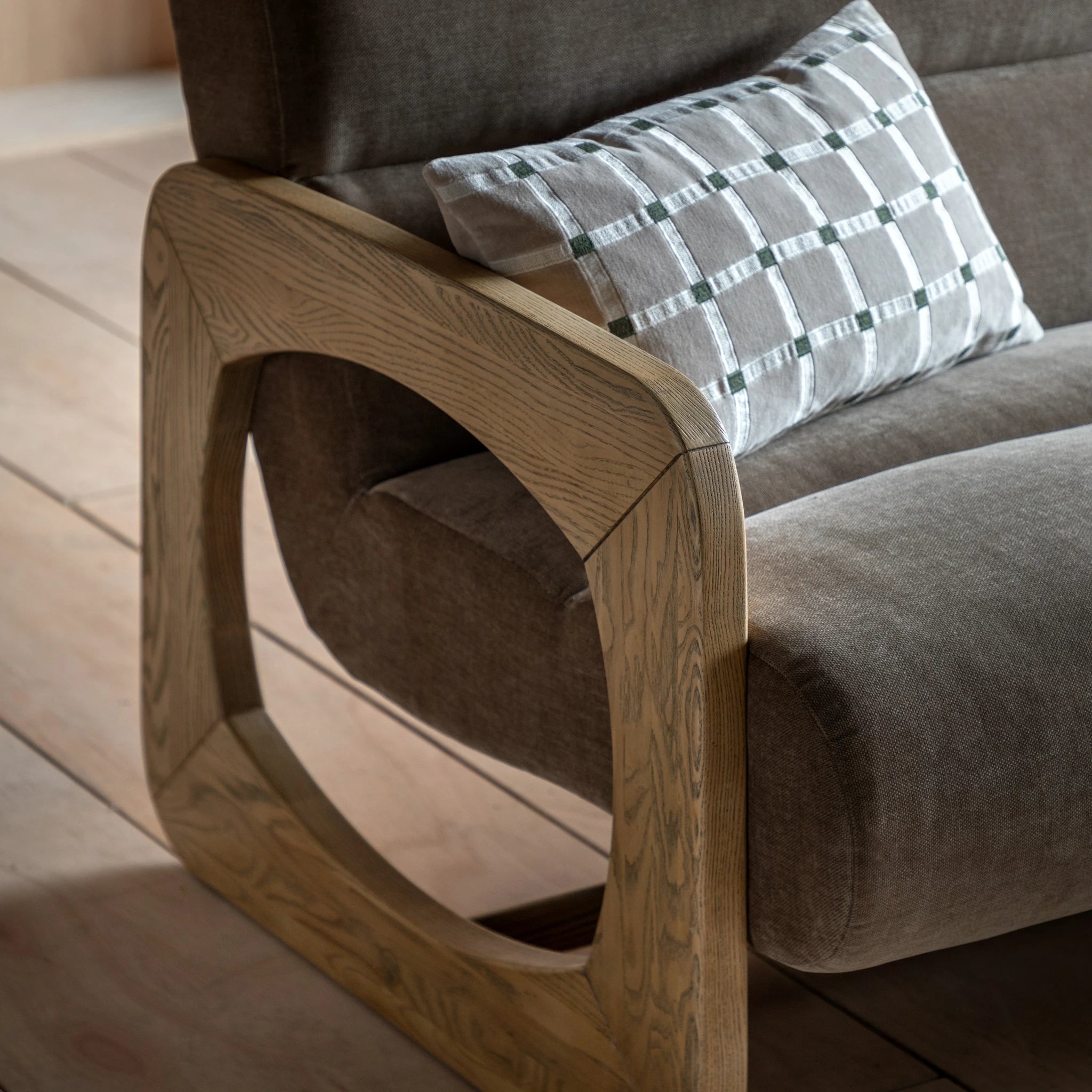 Carolina Verona Sepia Brown Woven Fabric Footstool