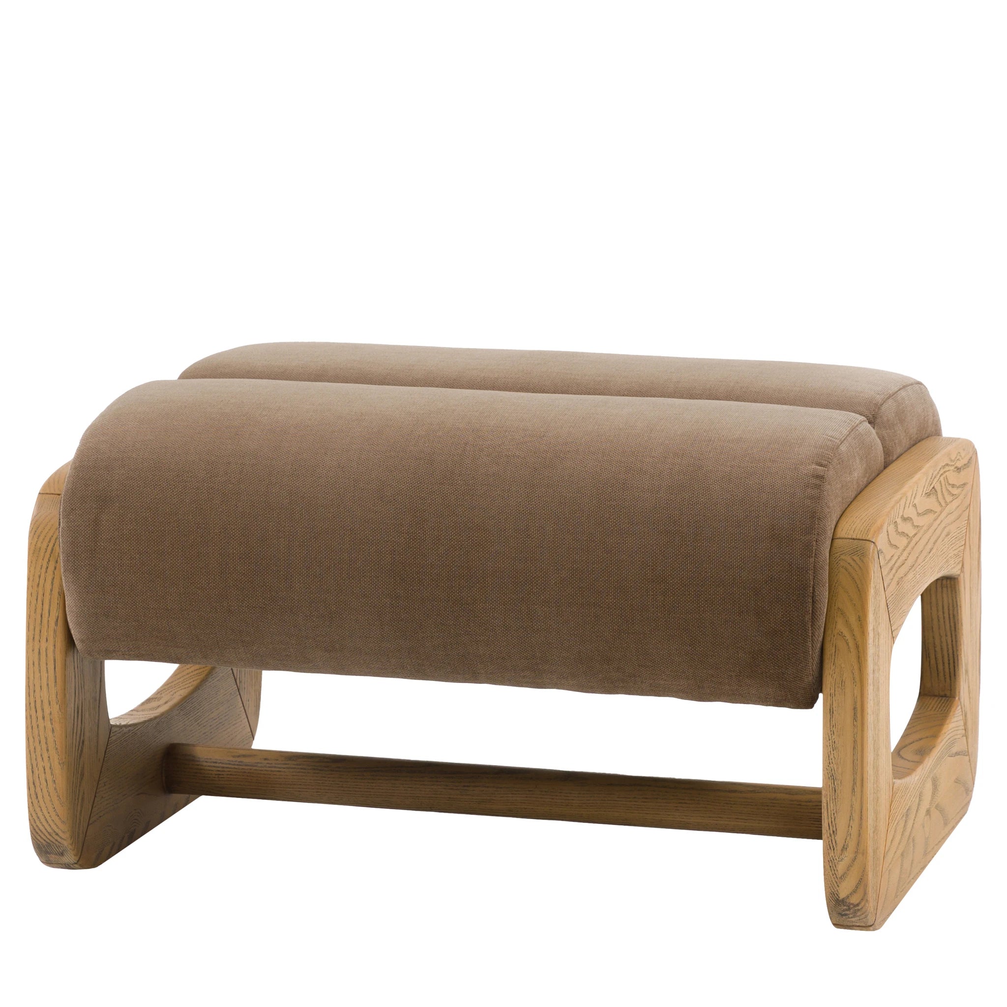 Carolina Verona Sepia Brown Woven Fabric Footstool
