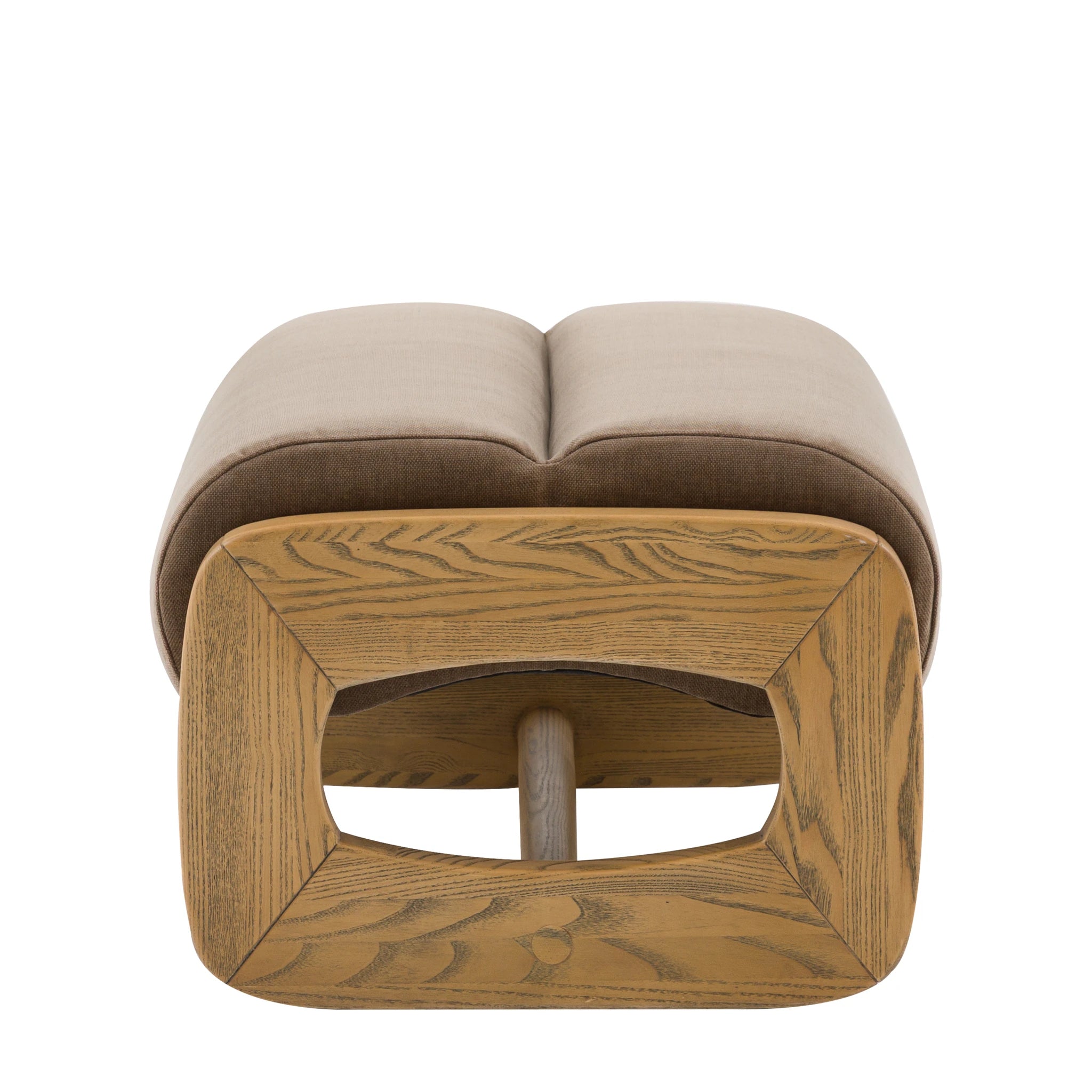 Carolina Verona Sepia Brown Woven Fabric Footstool
