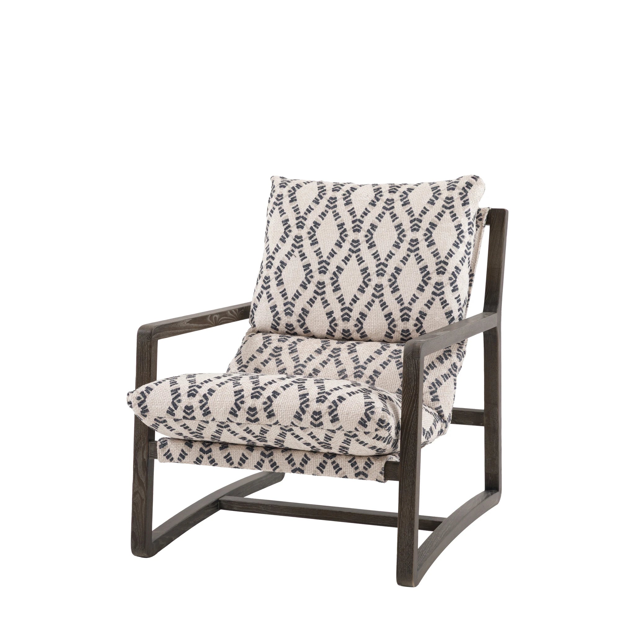 Hadleigh Obi Diamond Patterned Fabric Lounge Chair