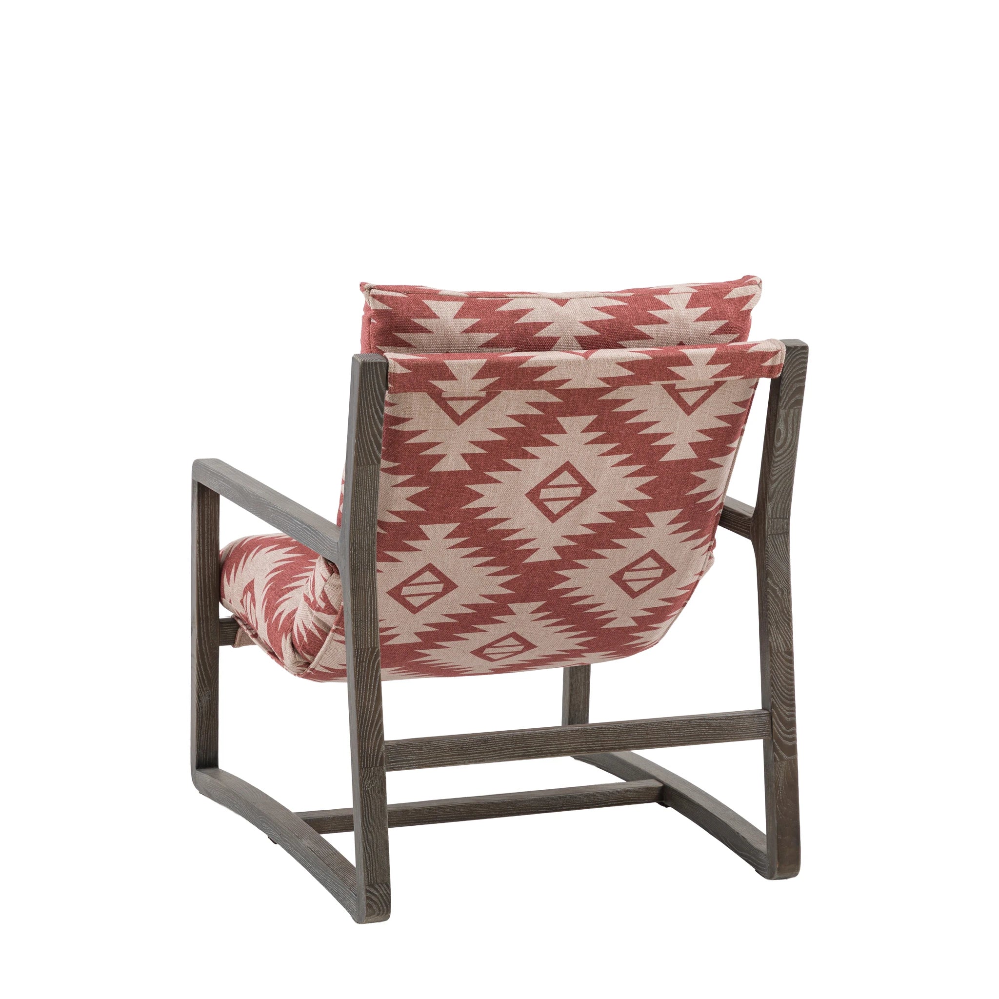 Hadleigh Mira Aztec Red & Natural Patterned Fabric Lounge Chair