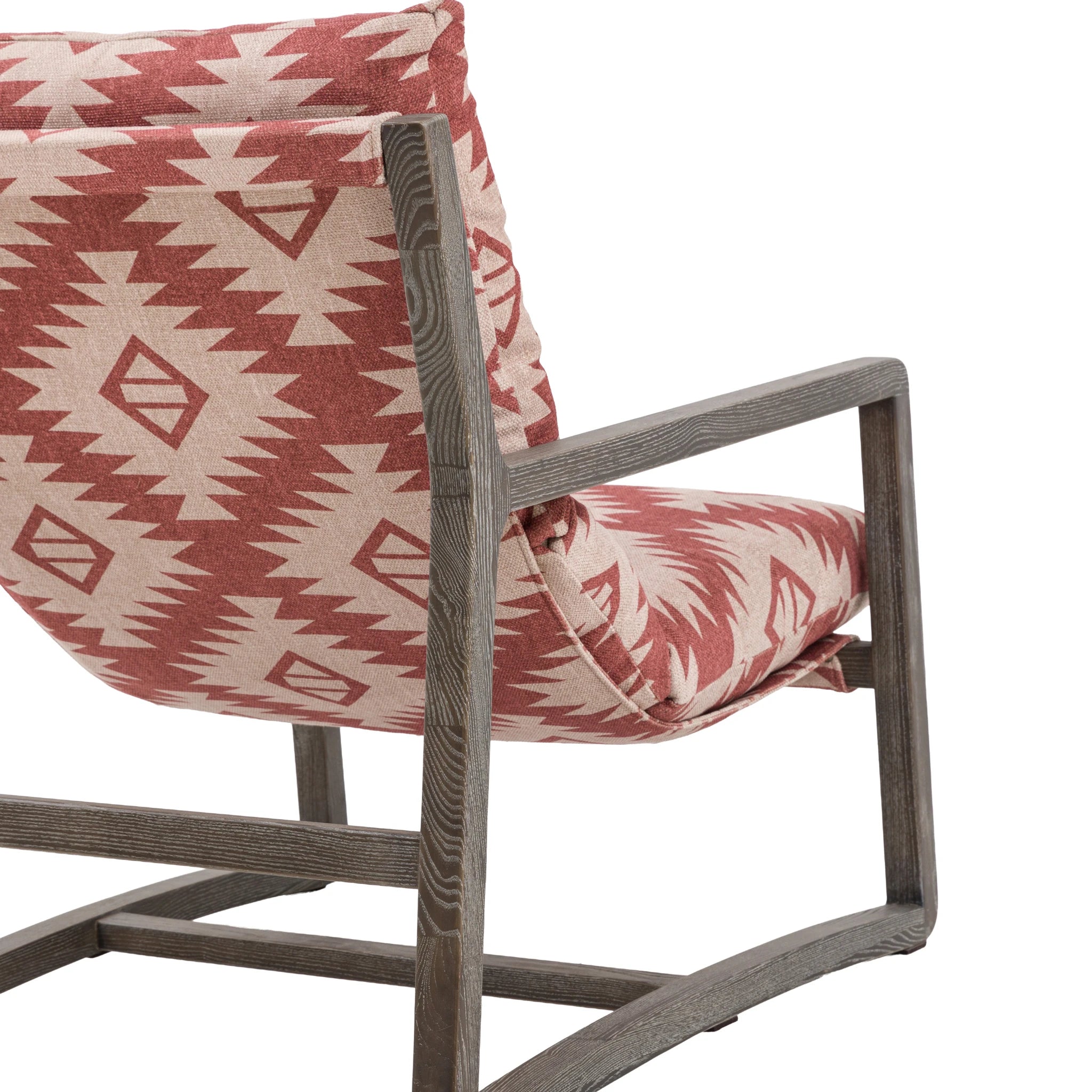 Hadleigh Mira Aztec Red & Natural Patterned Fabric Lounge Chair