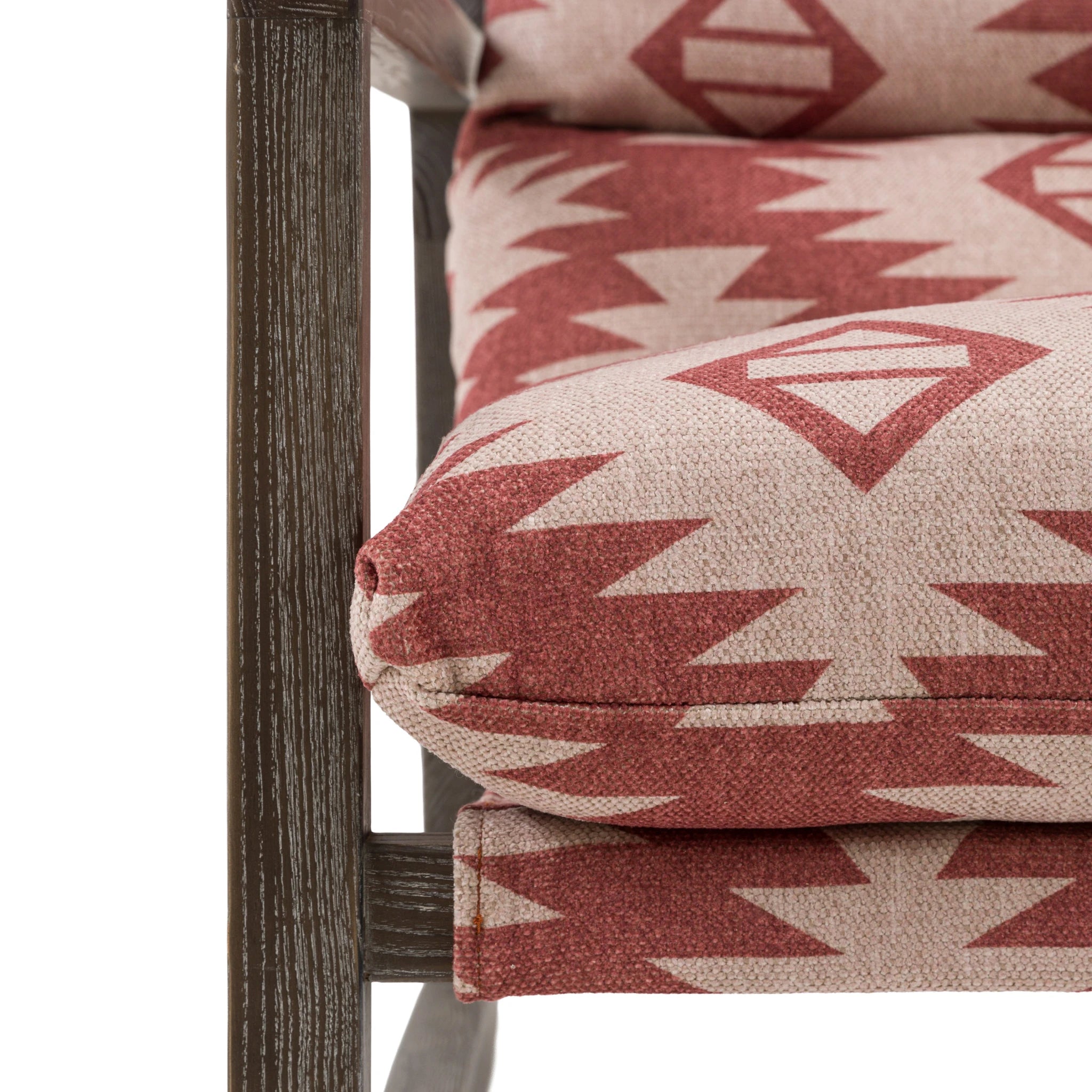 Hadleigh Mira Aztec Red & Natural Patterned Fabric Lounge Chair