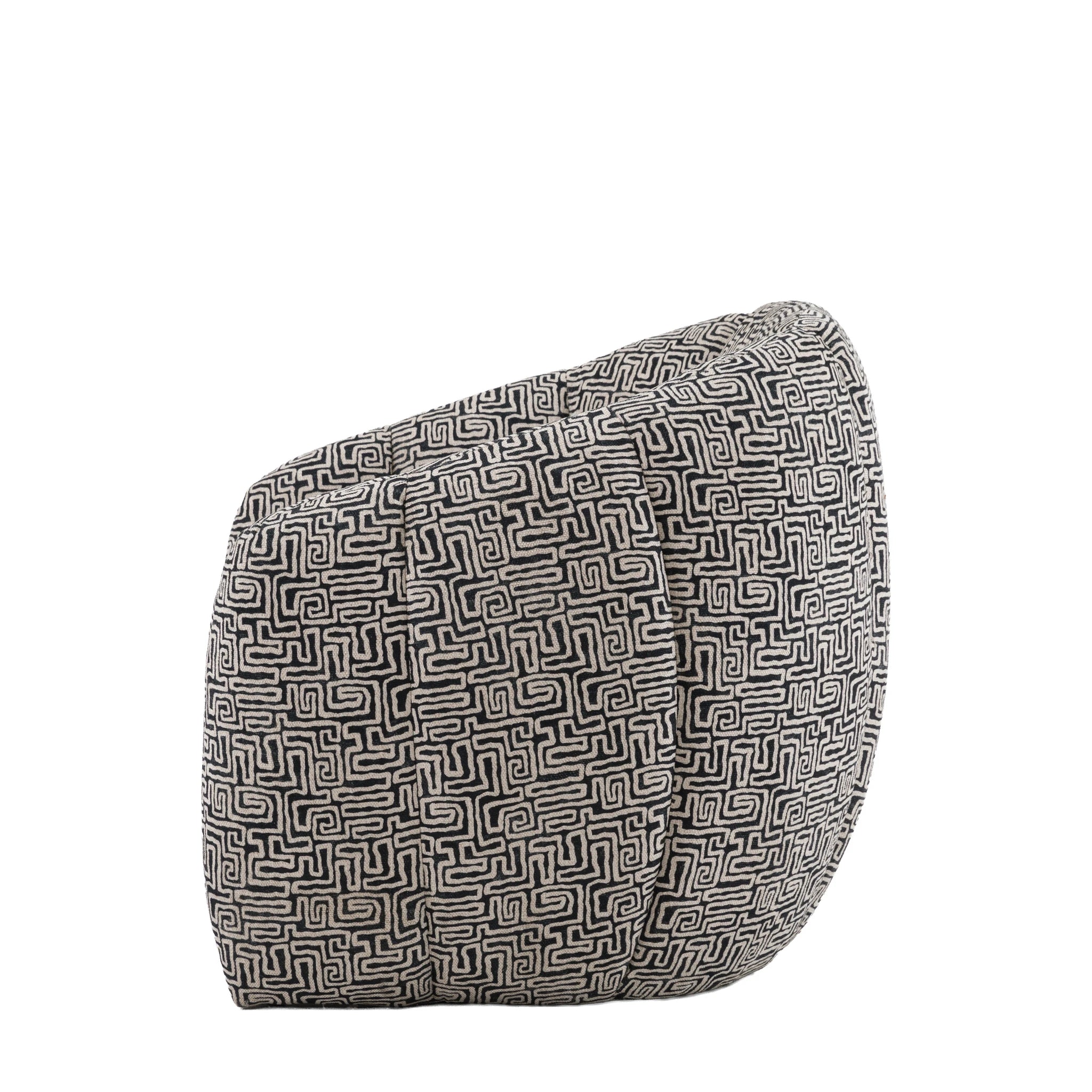 Benson Tula Monochrome Black & White Woven Fabric Tub Armchair