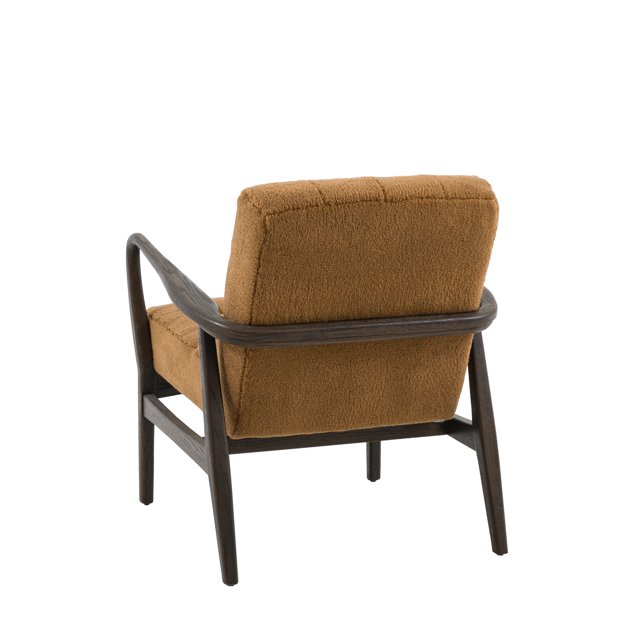 Fiona Ochre Faux Sheepskin & Black Oak Wood Armchair