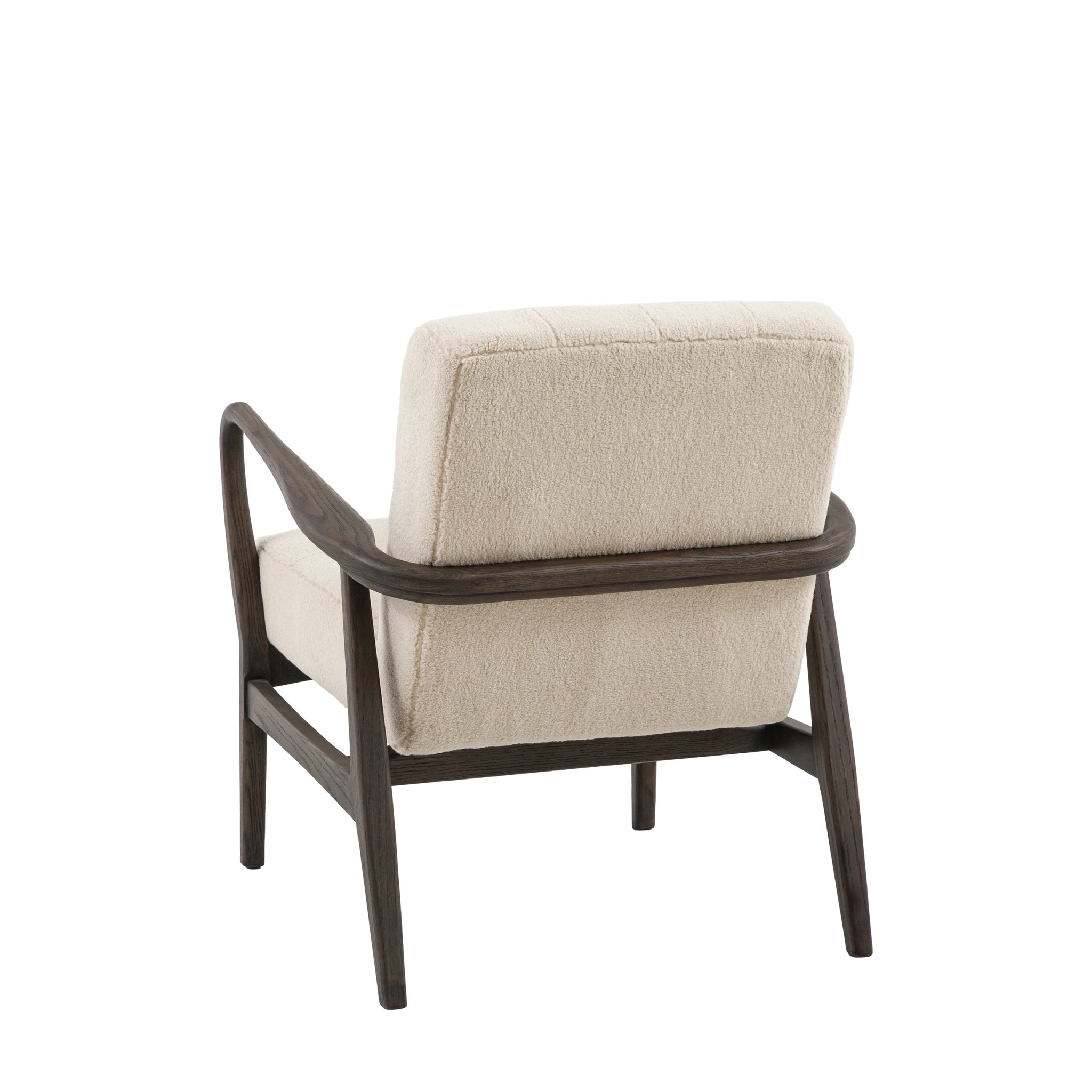 Fiona Cream Faux Sheepskin & Black Oak Wood Armchair