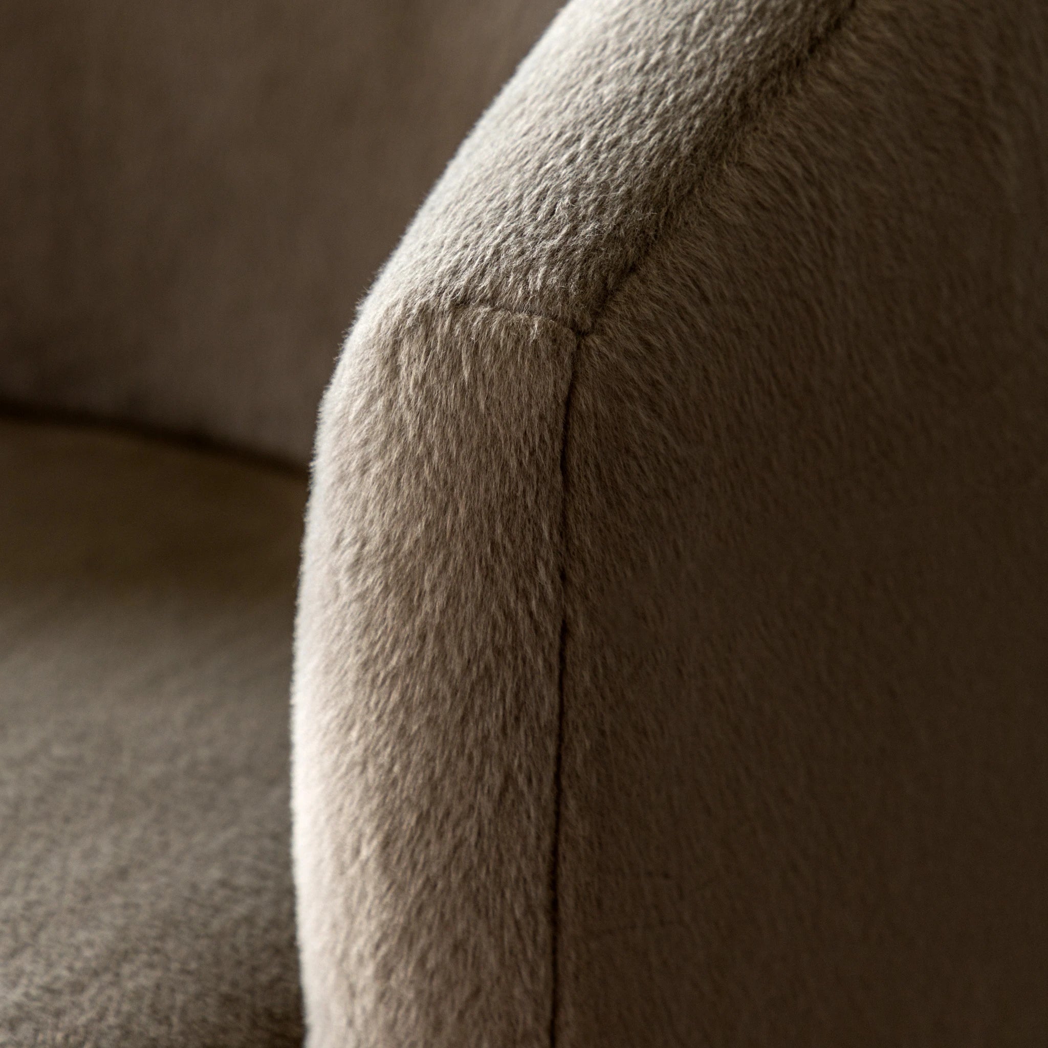 Hobson Alaska Khaki Green Faux Fur Armchair