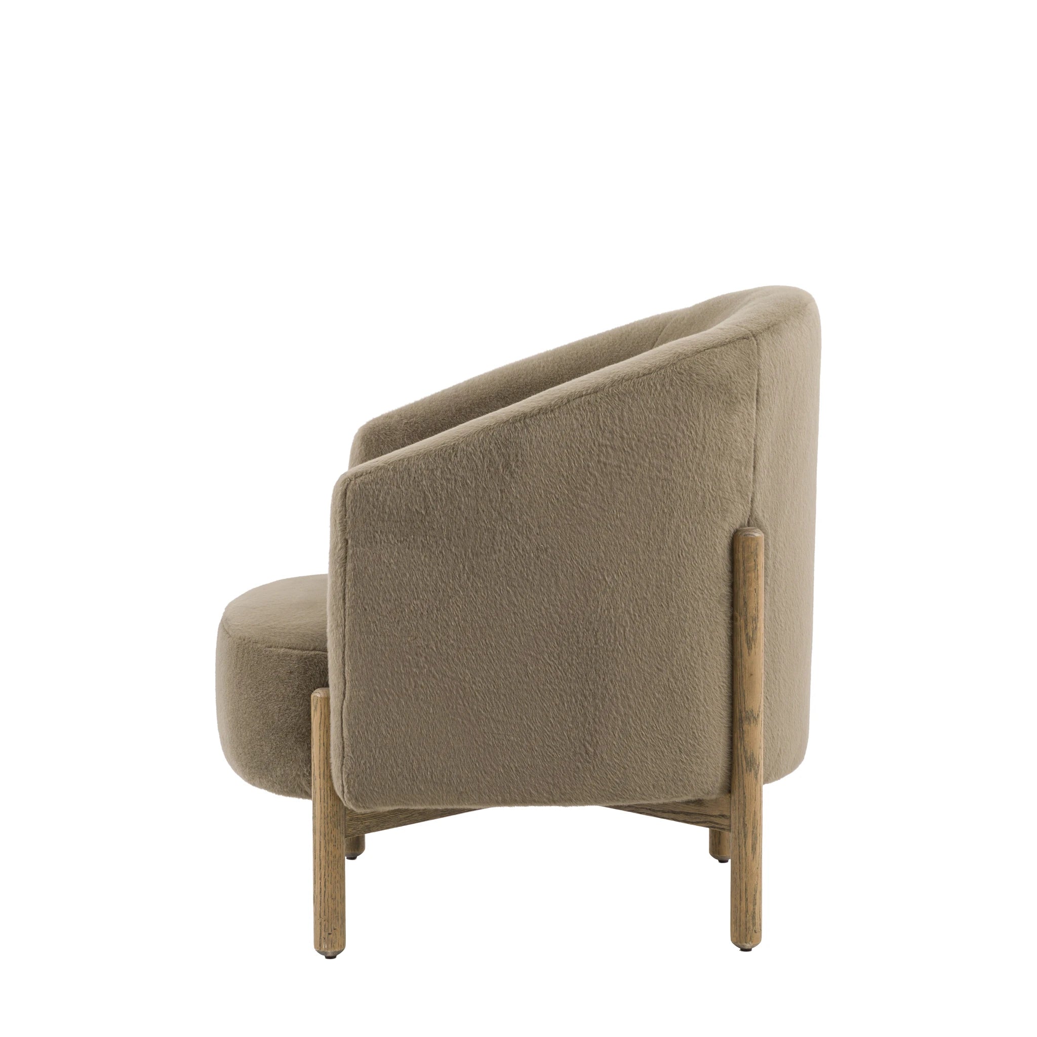Hobson Alaska Khaki Green Faux Fur Armchair