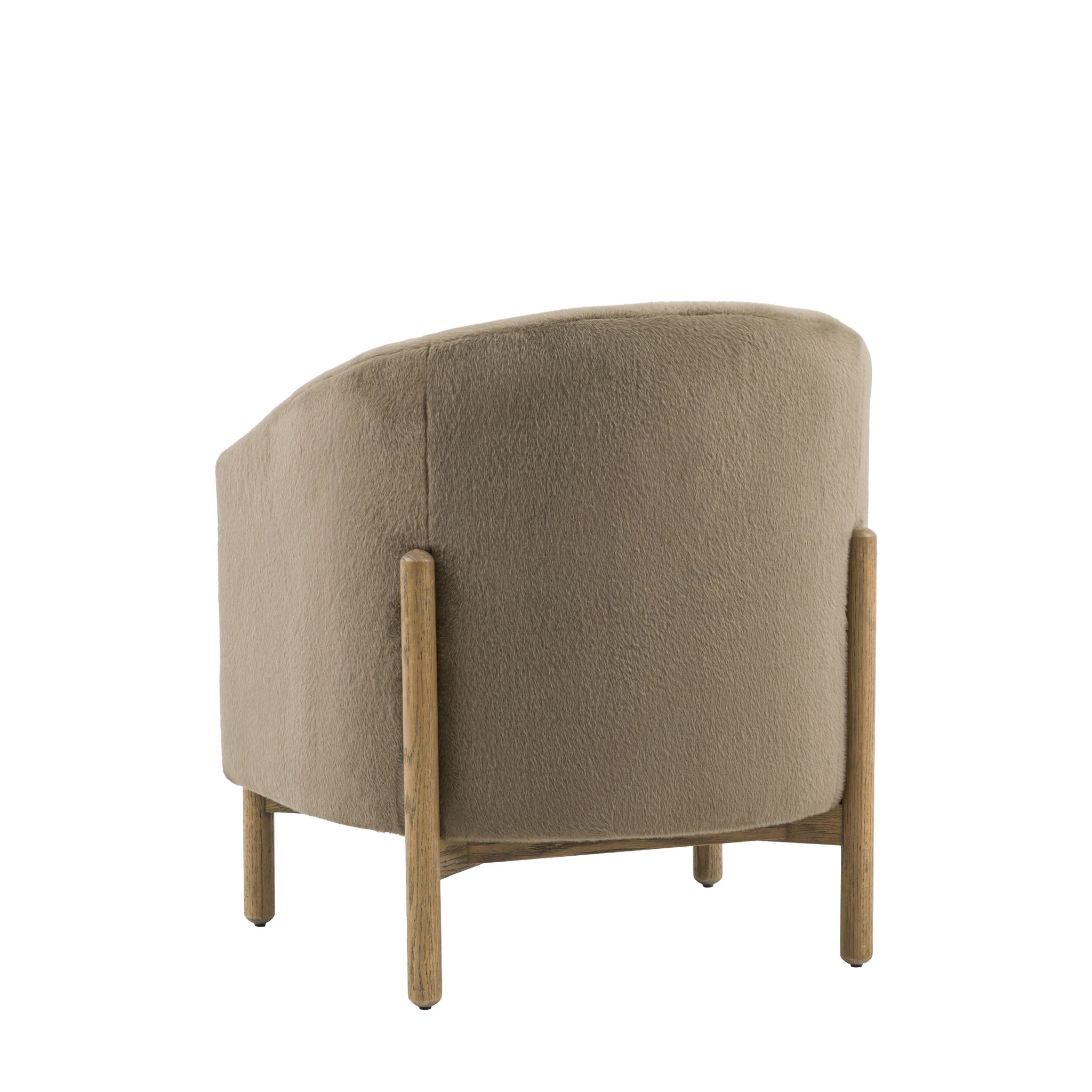 Hobson Alaska Khaki Green Faux Fur Armchair