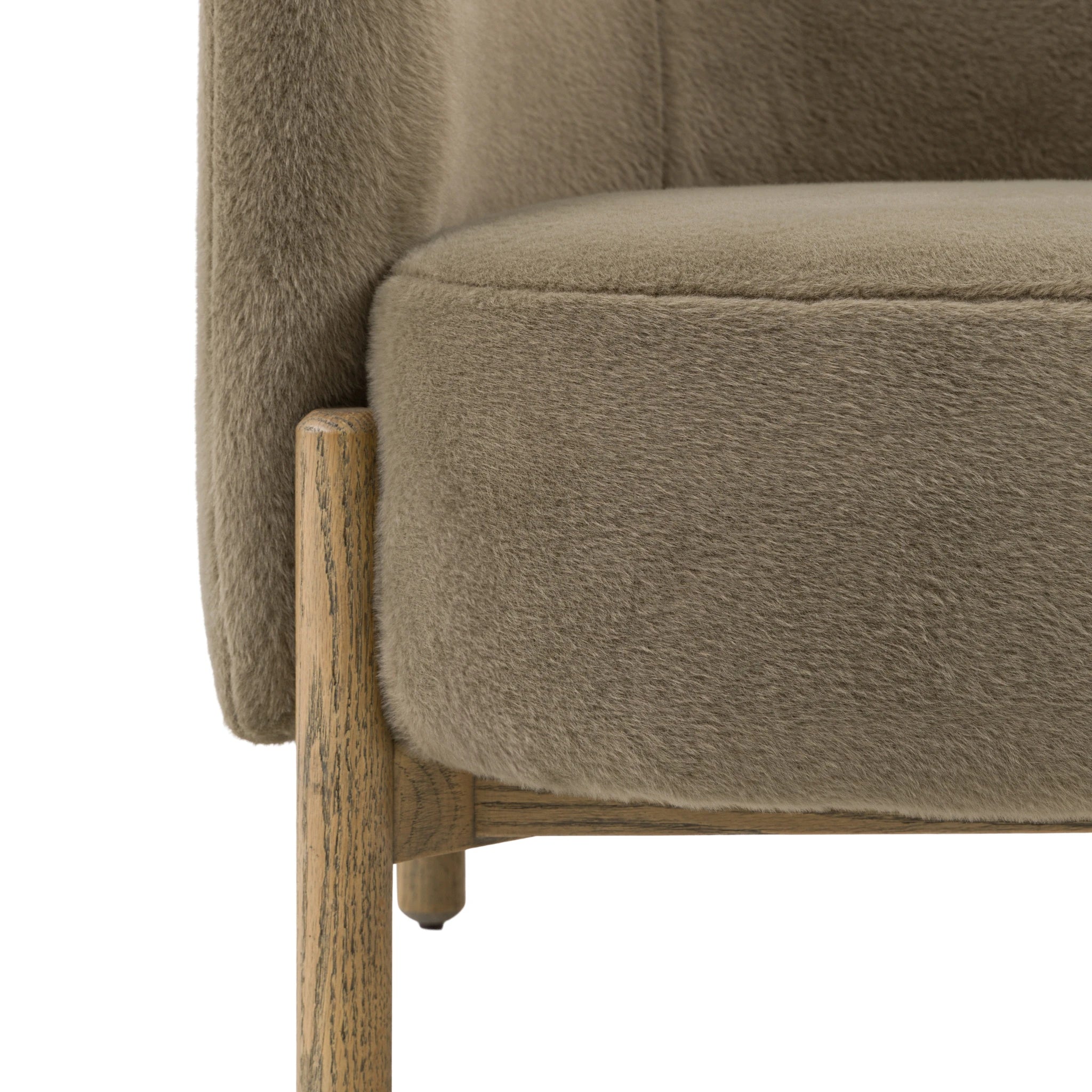 Hobson Alaska Khaki Green Faux Fur Armchair
