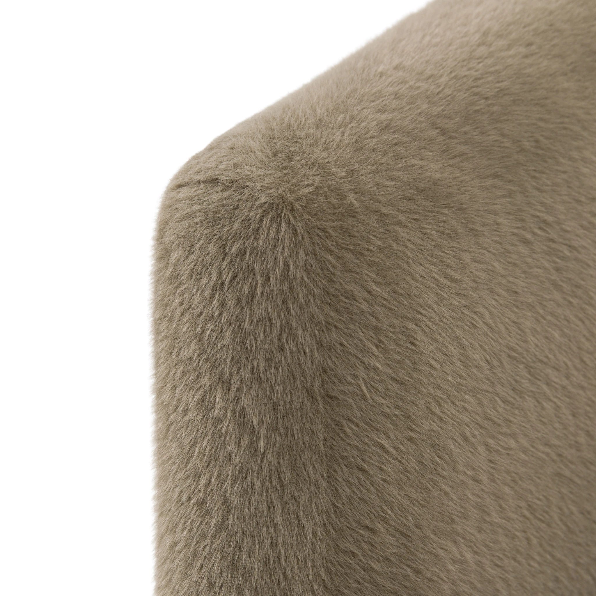 Hobson Alaska Khaki Green Faux Fur Armchair