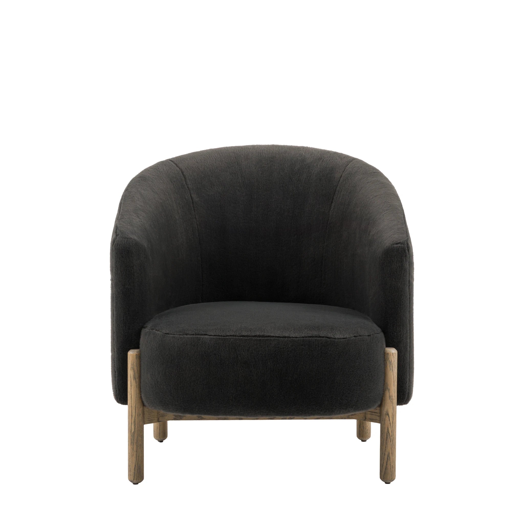 Hobson Alaska Graphite Grey Faux Fur Armchair