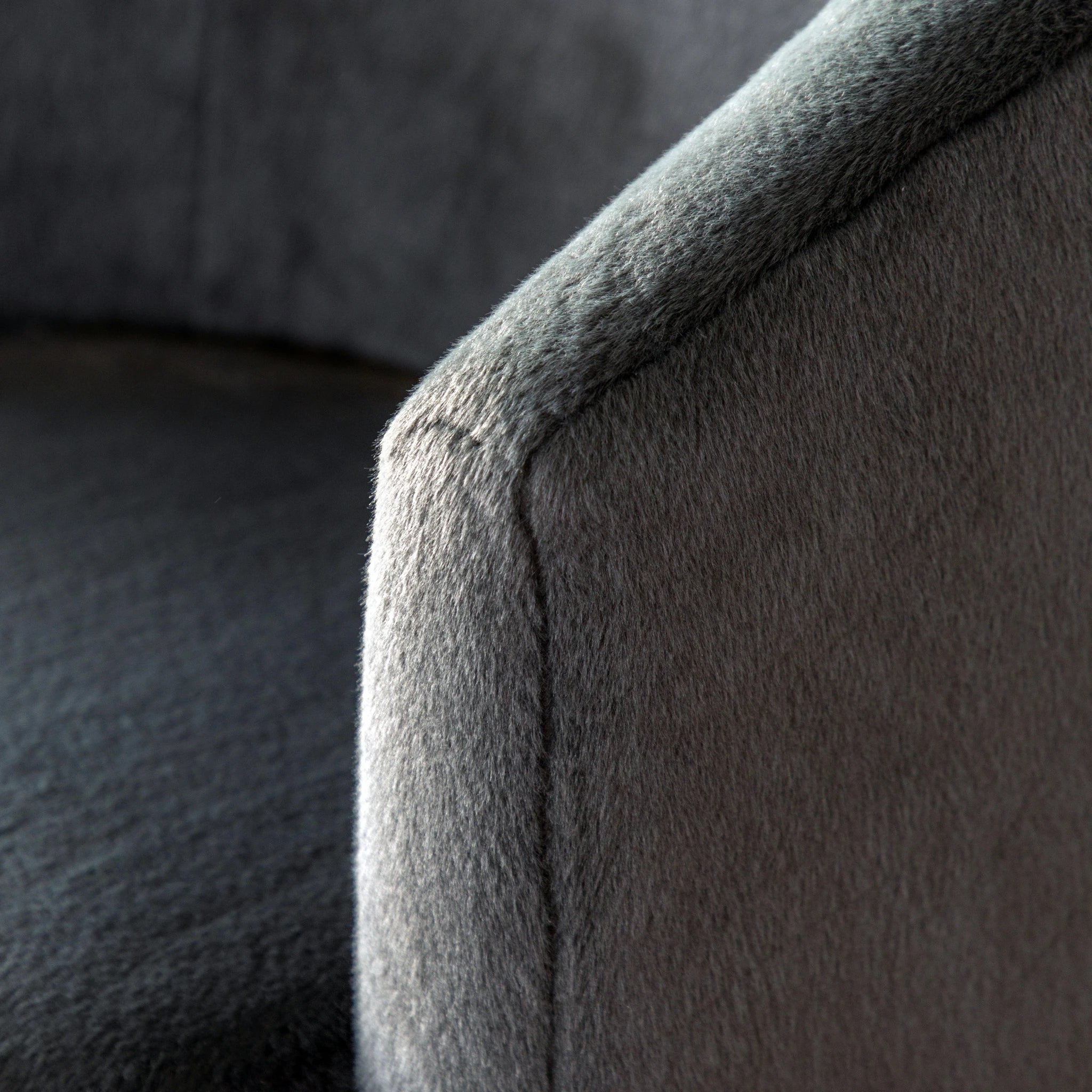 Hobson Alaska Graphite Grey Faux Fur Armchair
