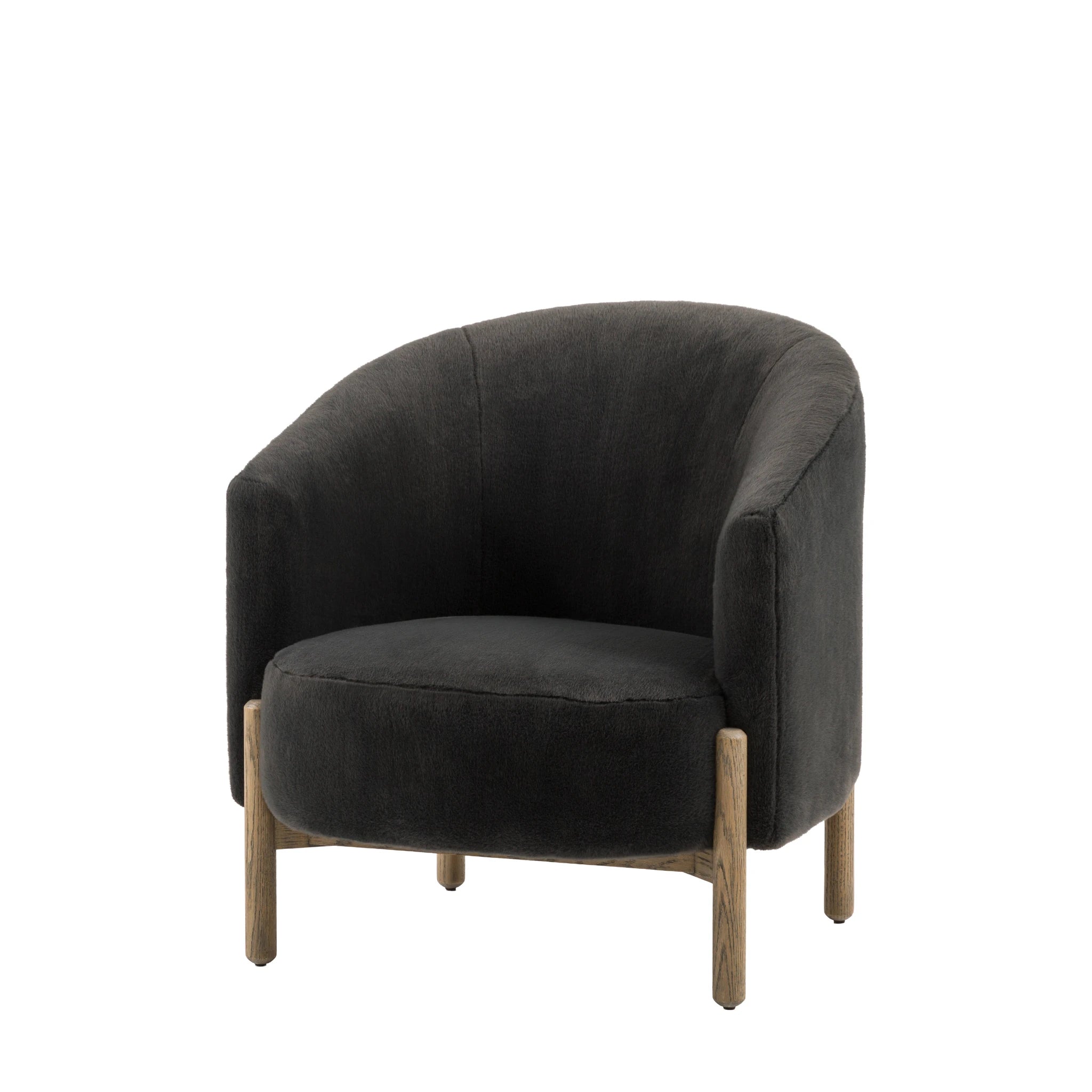 Hobson Alaska Graphite Grey Faux Fur Armchair