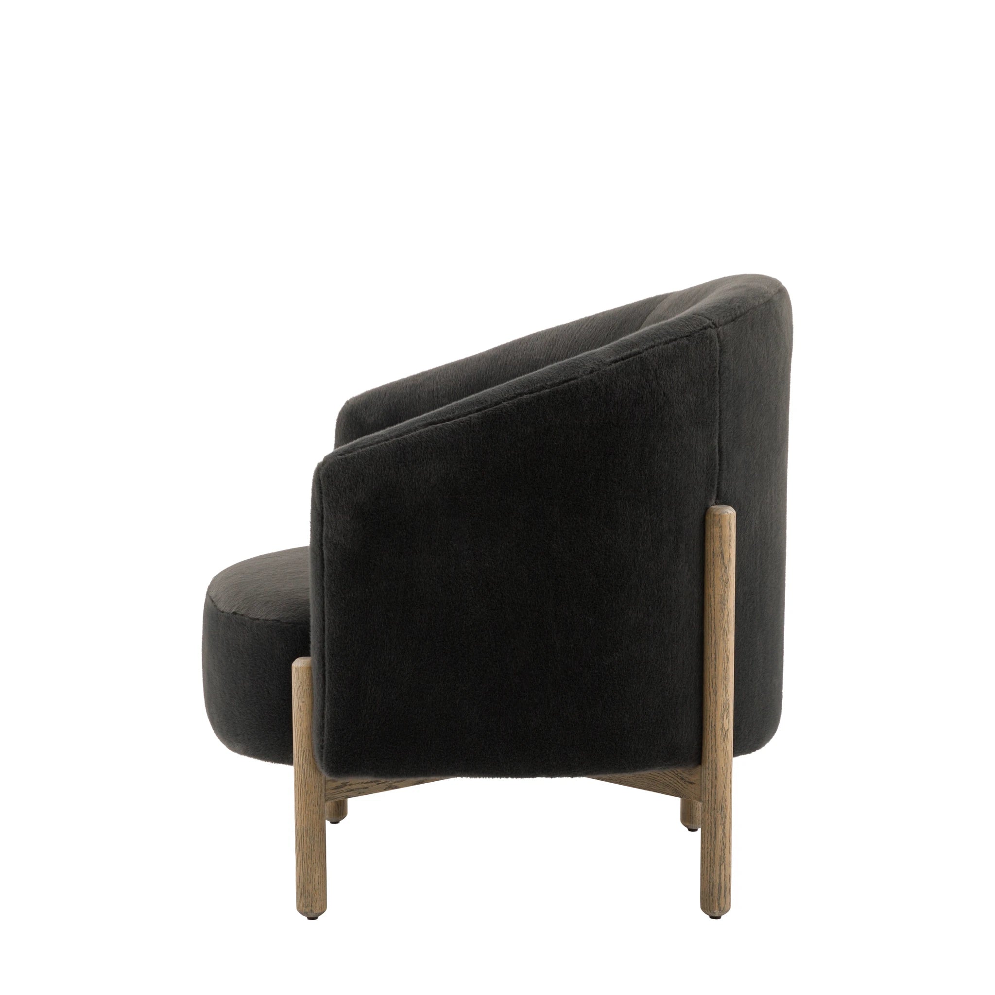 Hobson Alaska Graphite Grey Faux Fur Armchair