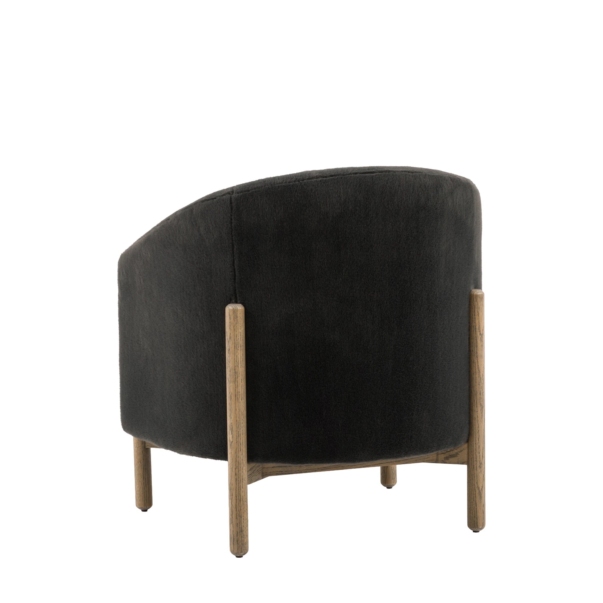 Hobson Alaska Graphite Grey Faux Fur Armchair