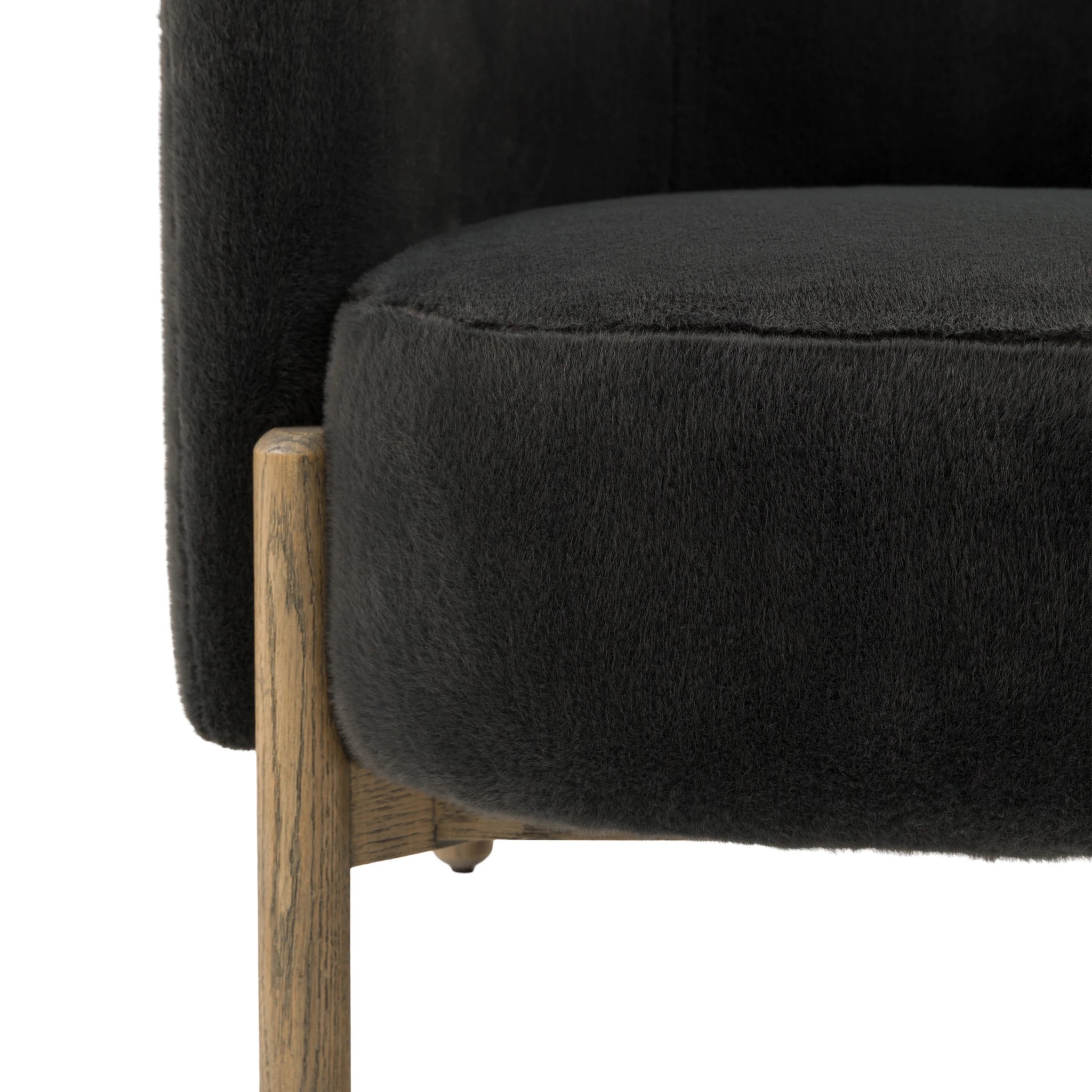Hobson Alaska Graphite Grey Faux Fur Armchair