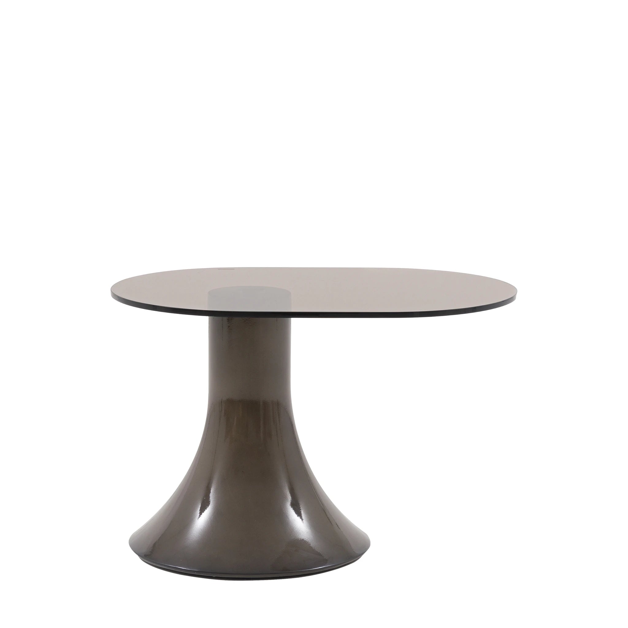 Sorrento Brown Concrete & Glass Side Table Large