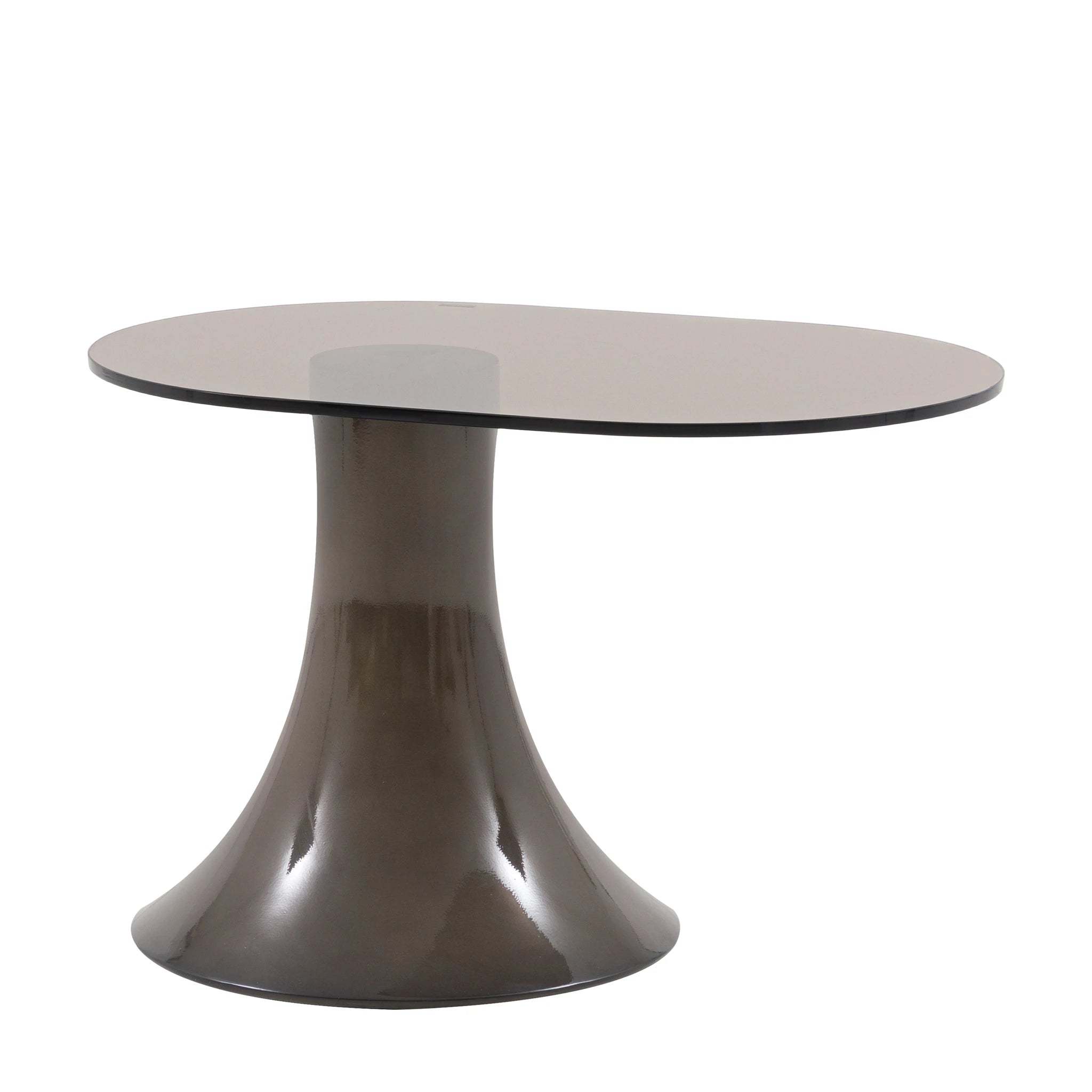 Sorrento Brown Concrete & Glass Side Table Large