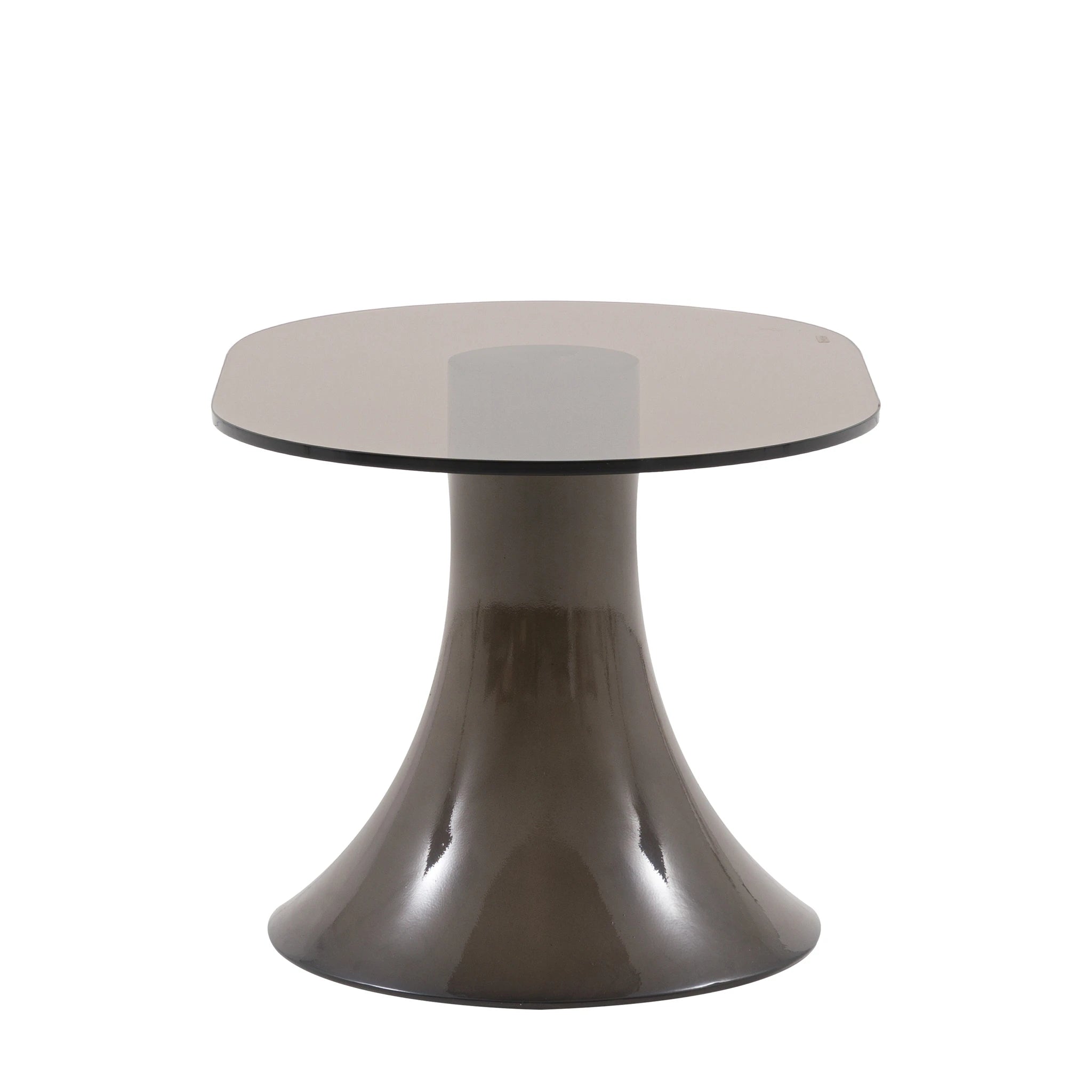 Sorrento Brown Concrete & Glass Side Table Large
