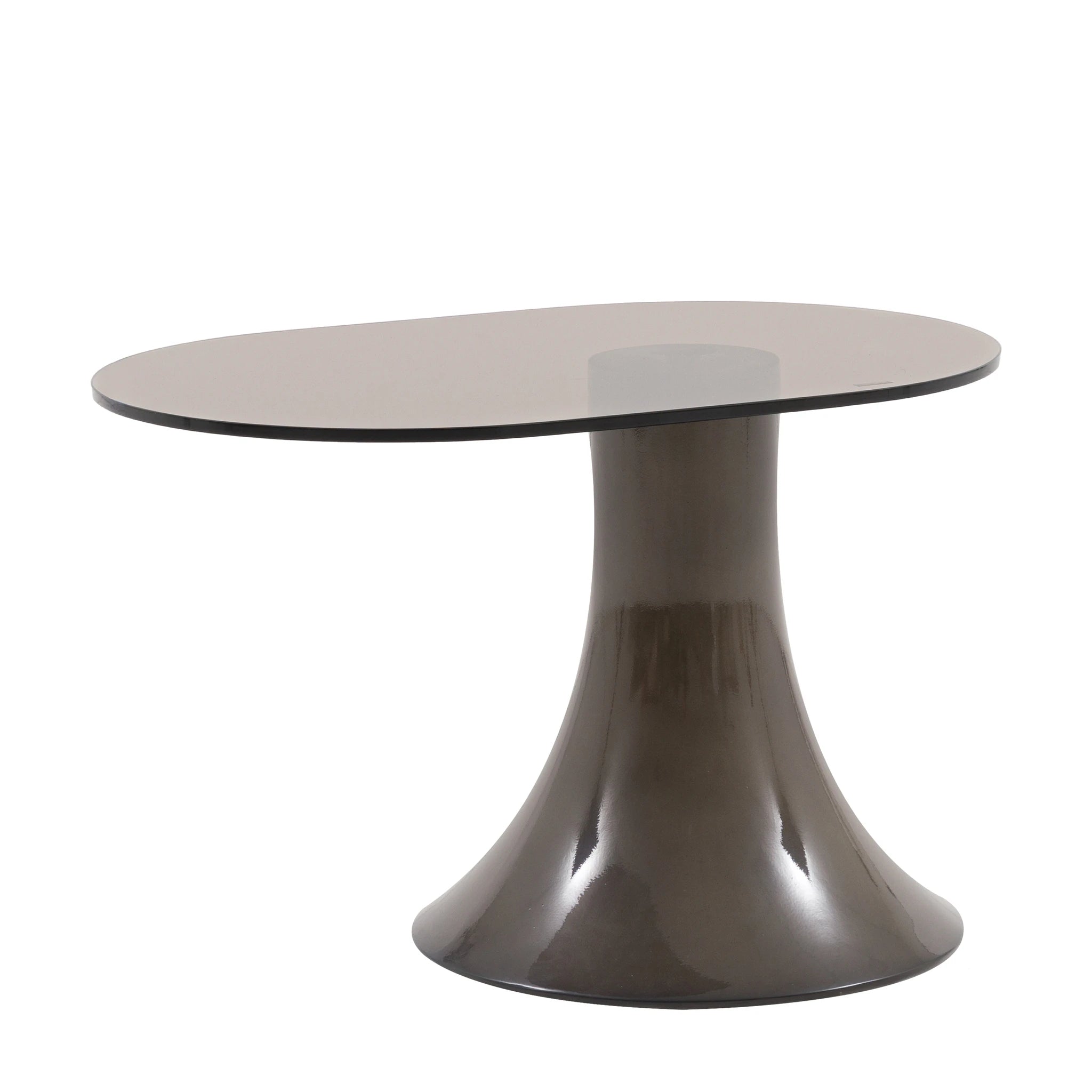 Sorrento Brown Concrete & Glass Side Table Large