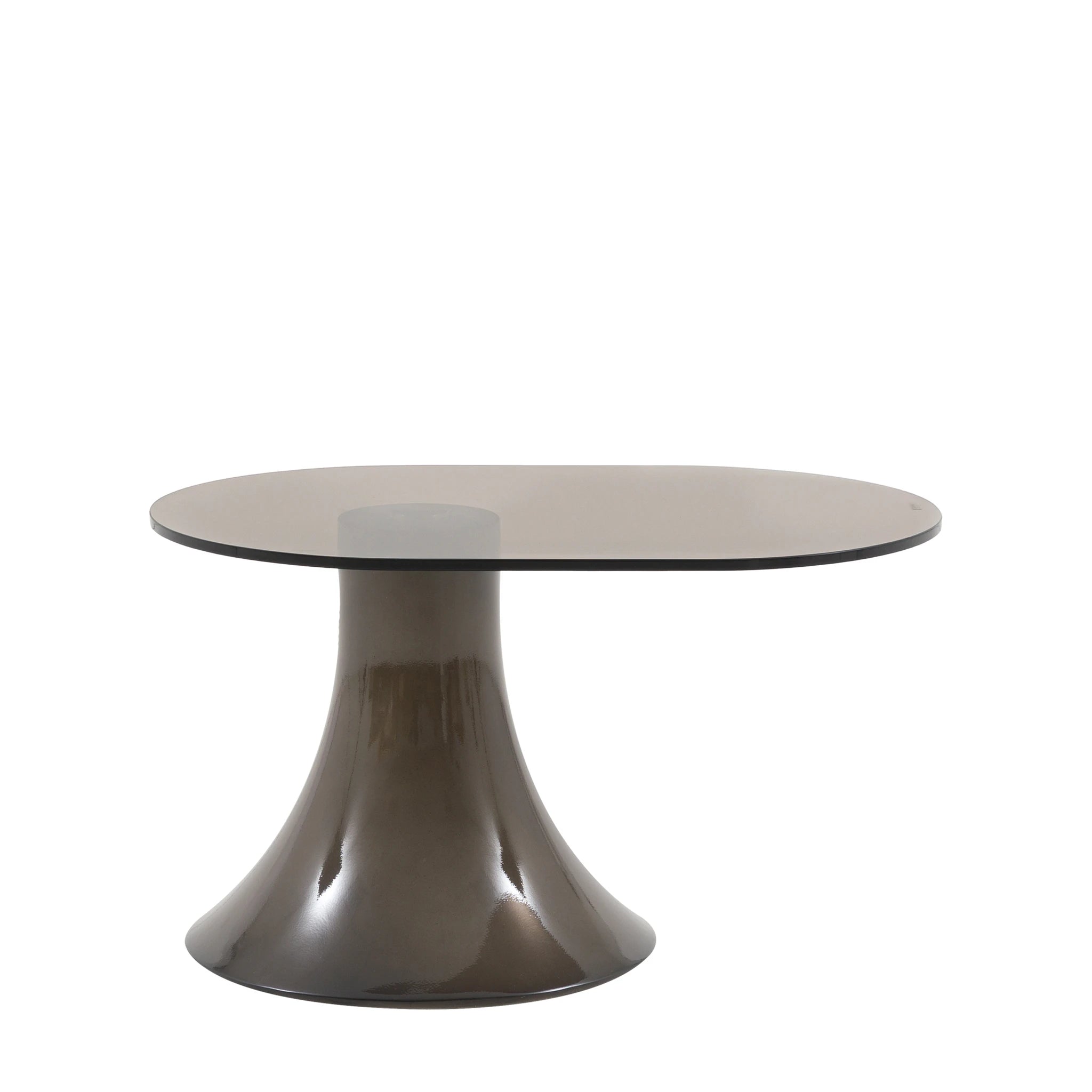 Sorrento Brown Concrete & Glass Side Table Small
