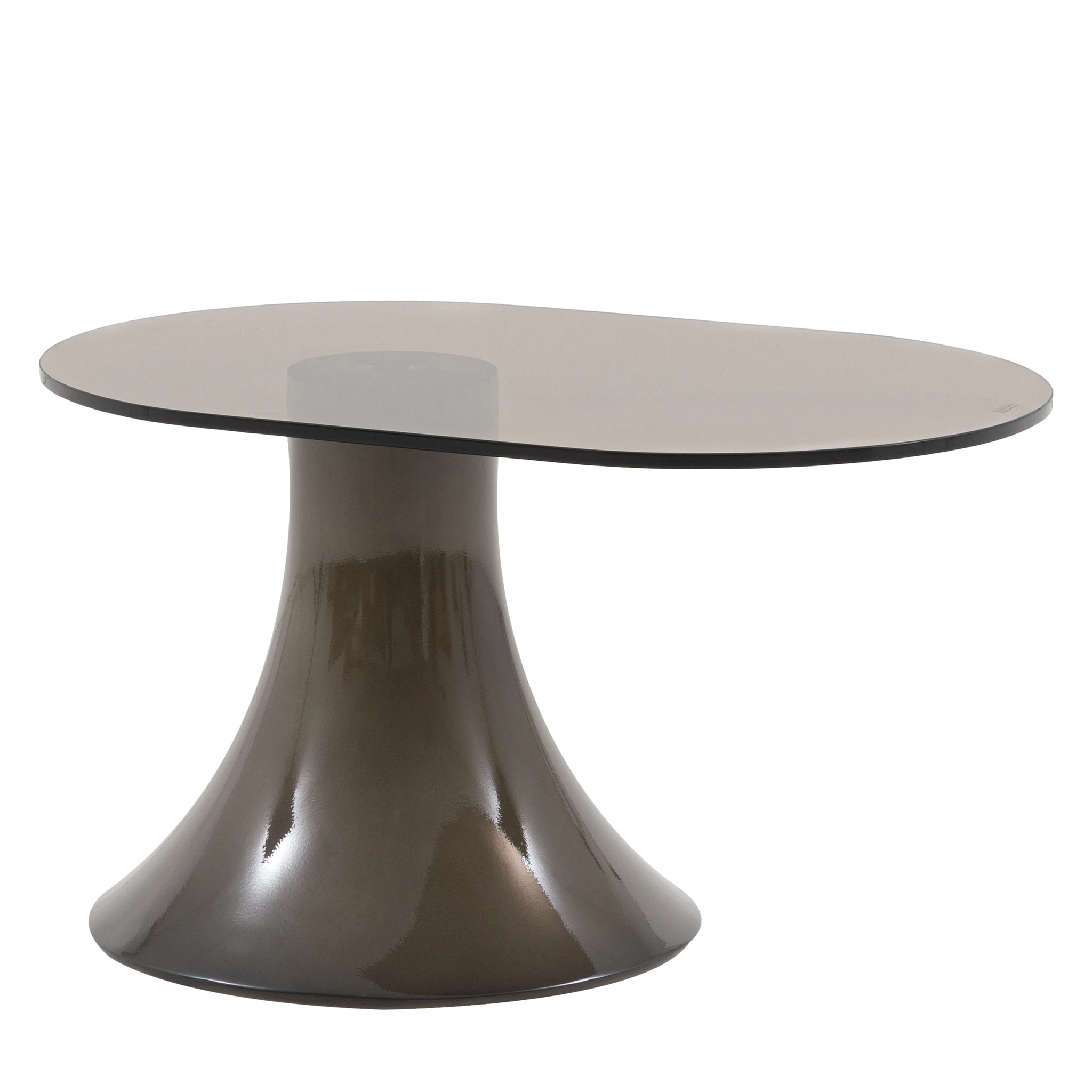 Sorrento Brown Concrete & Glass Side Table Small