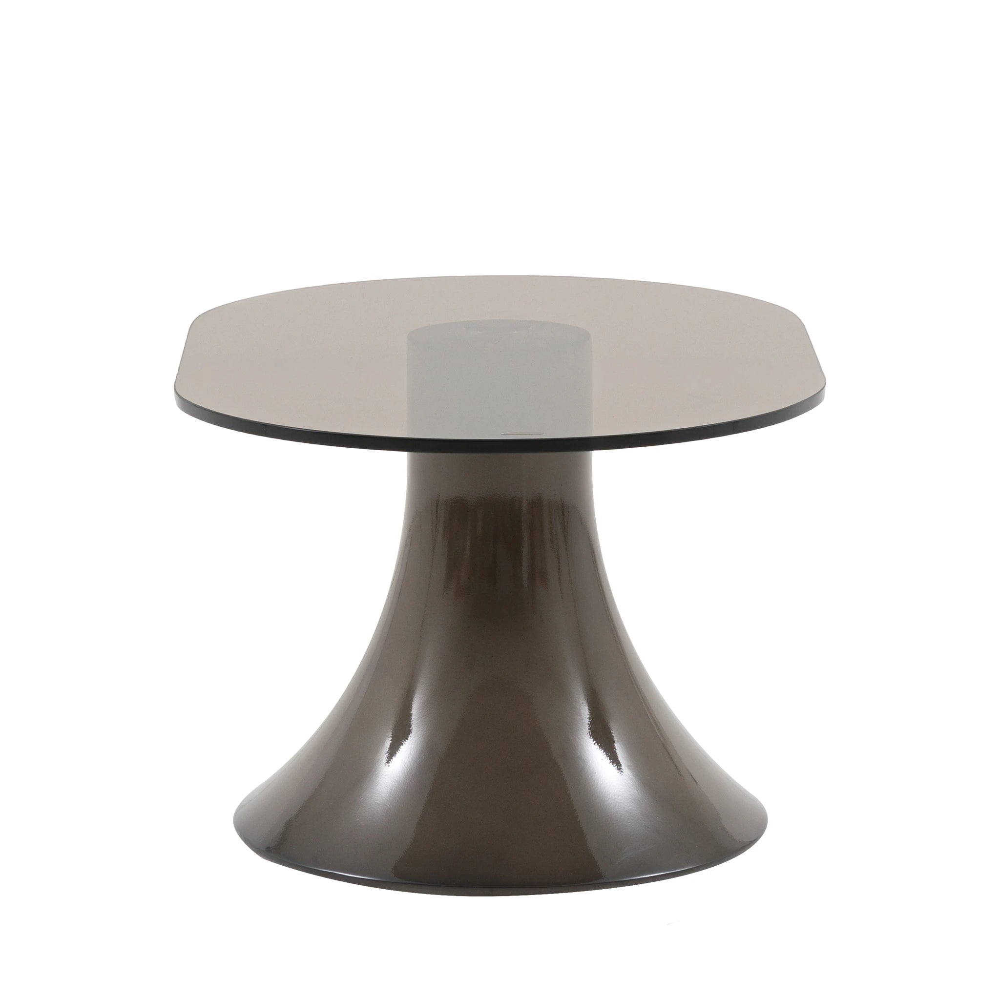 Sorrento Brown Concrete & Glass Side Table Small