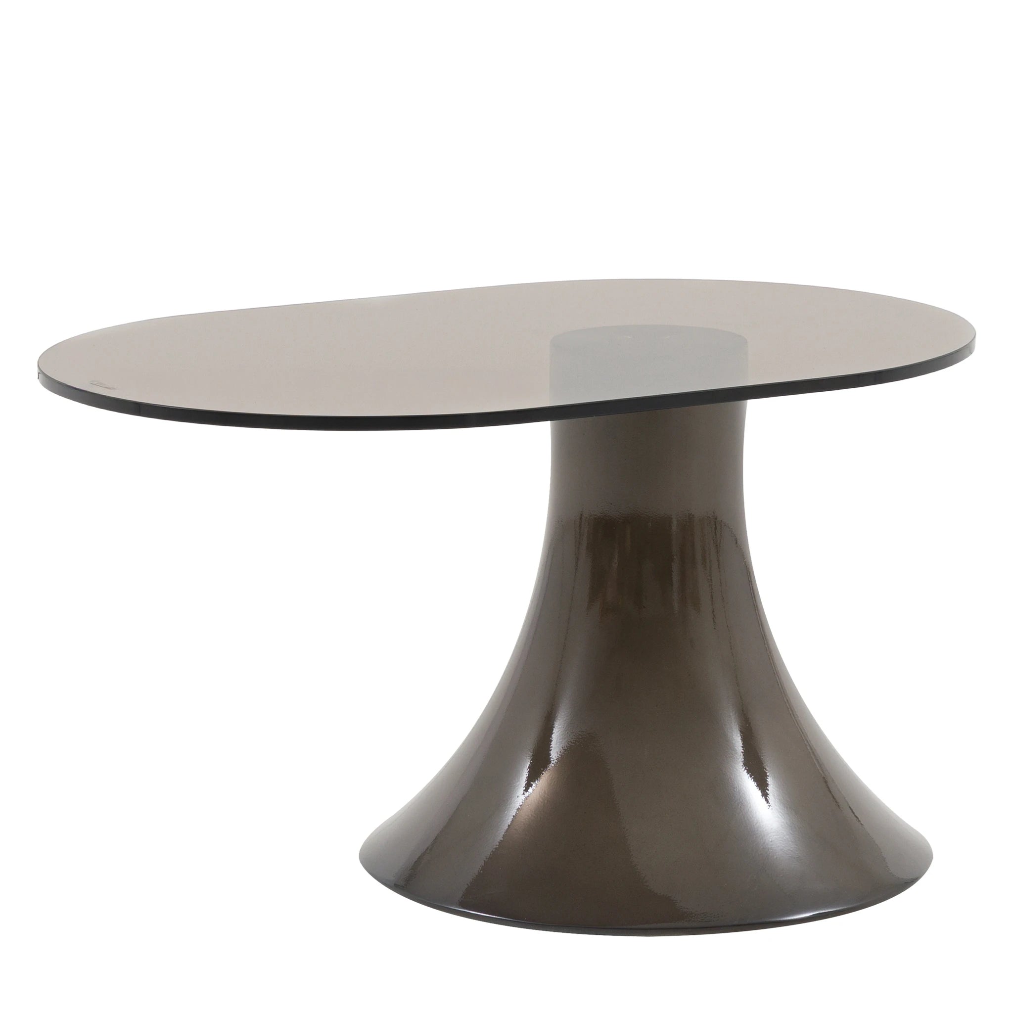 Sorrento Brown Concrete & Glass Side Table Small