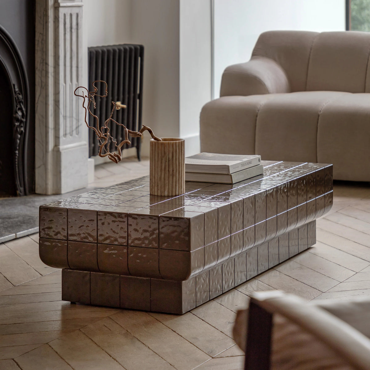 Varen Brown Concrete Coffee Table
