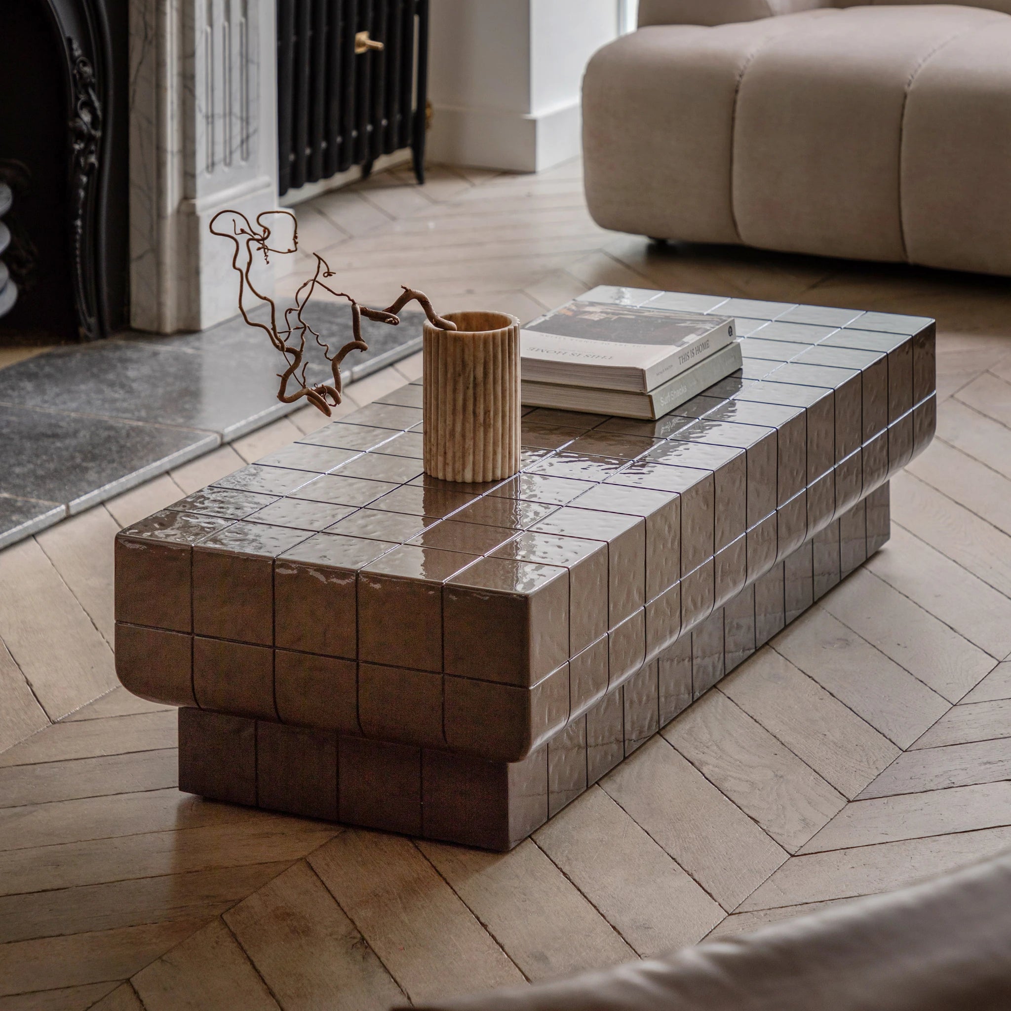 Varen Brown Concrete Coffee Table