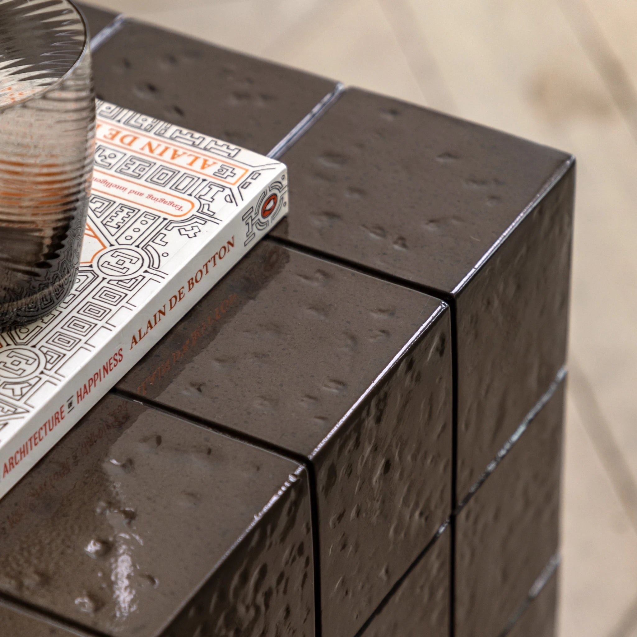 Varen Brown Concrete Side Table