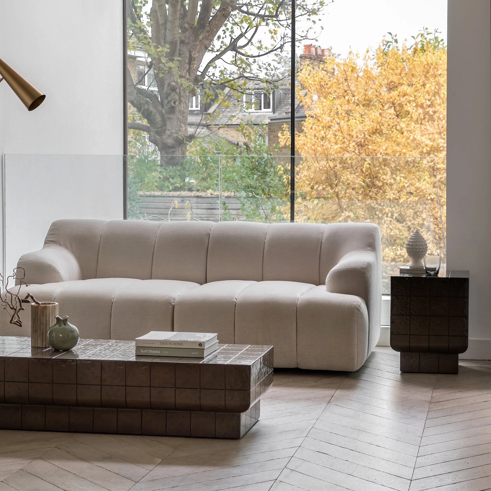Varen Brown Concrete Side Table