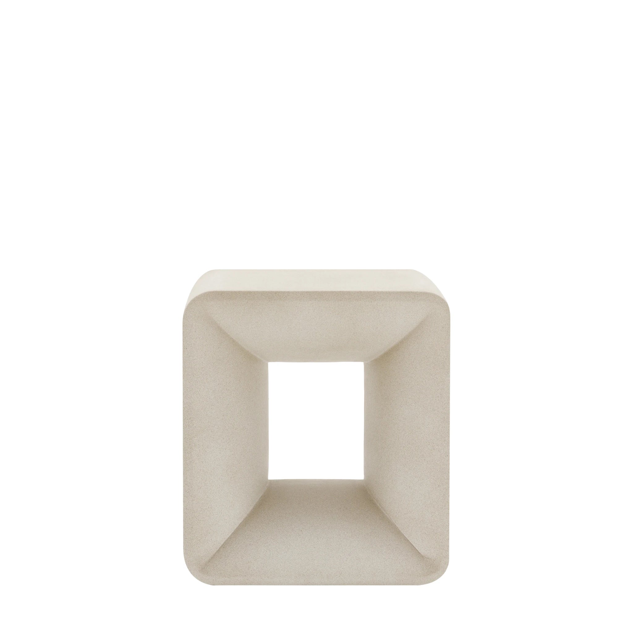 Orvello White Concrete Side Table