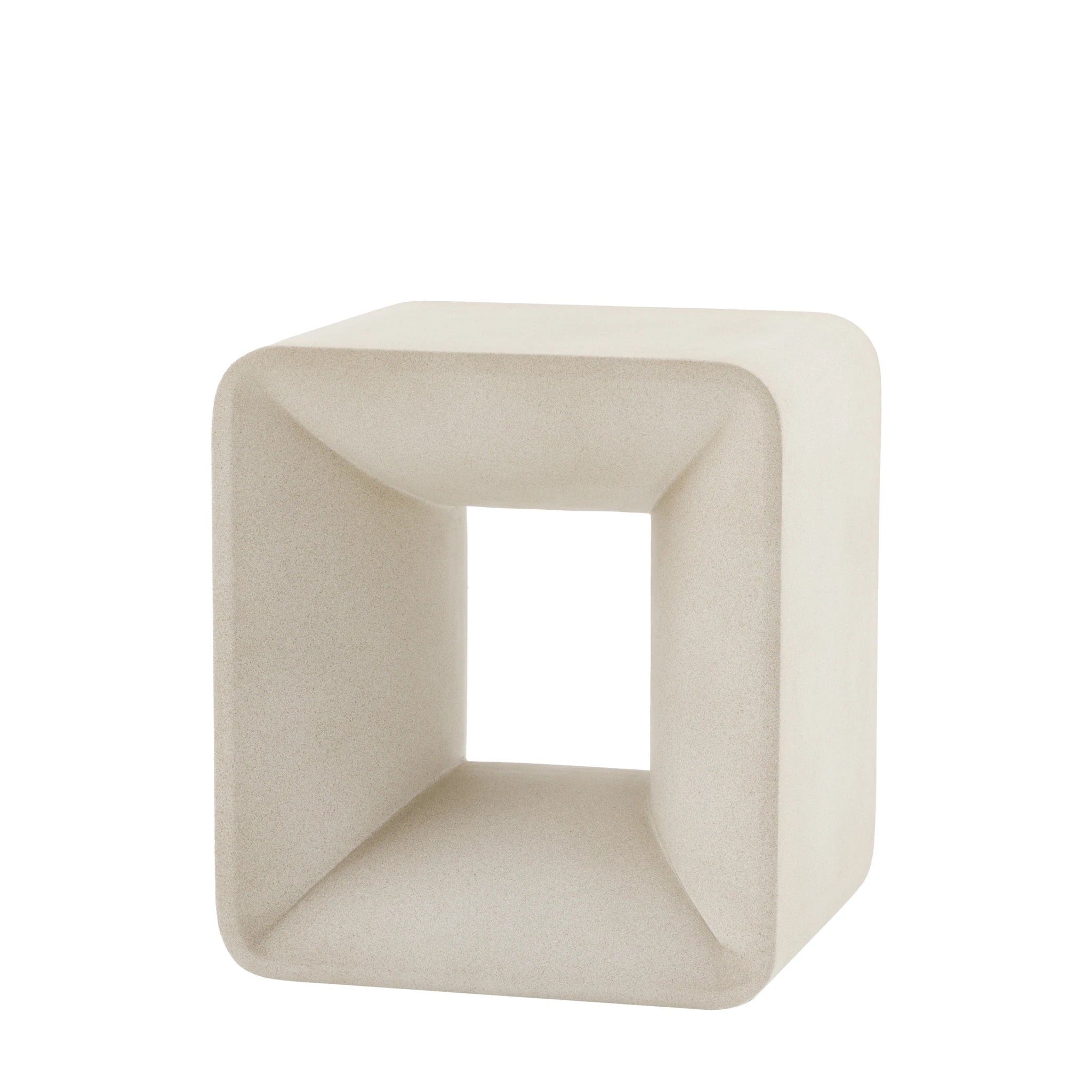 Orvello White Concrete Side Table