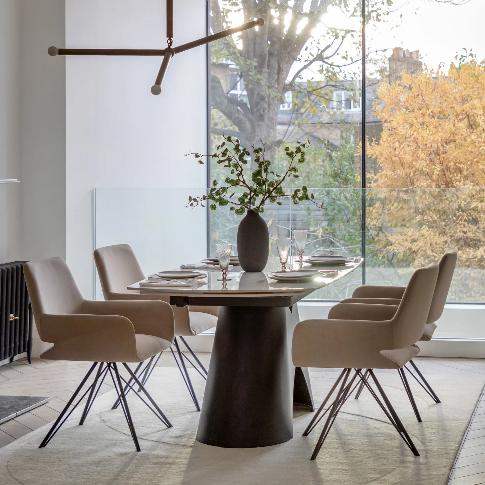 Vercelli Black Ceramic Extending Dining Table 160-240cm
