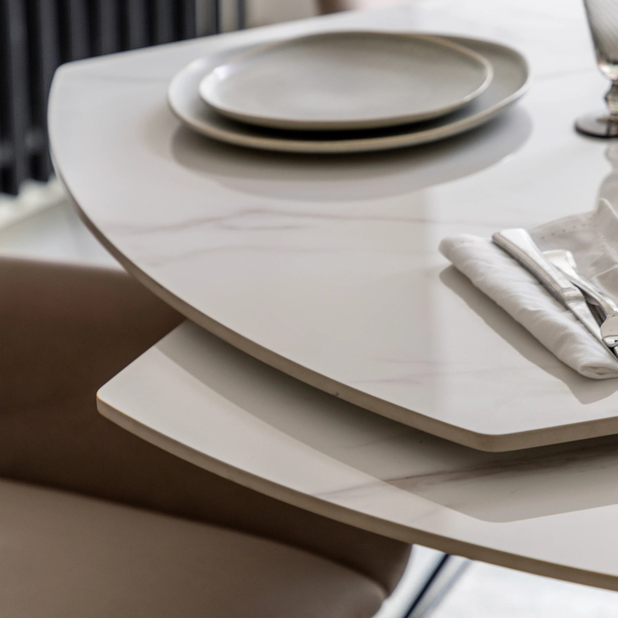 Vercelli Black Ceramic Extending Dining Table 160-240cm