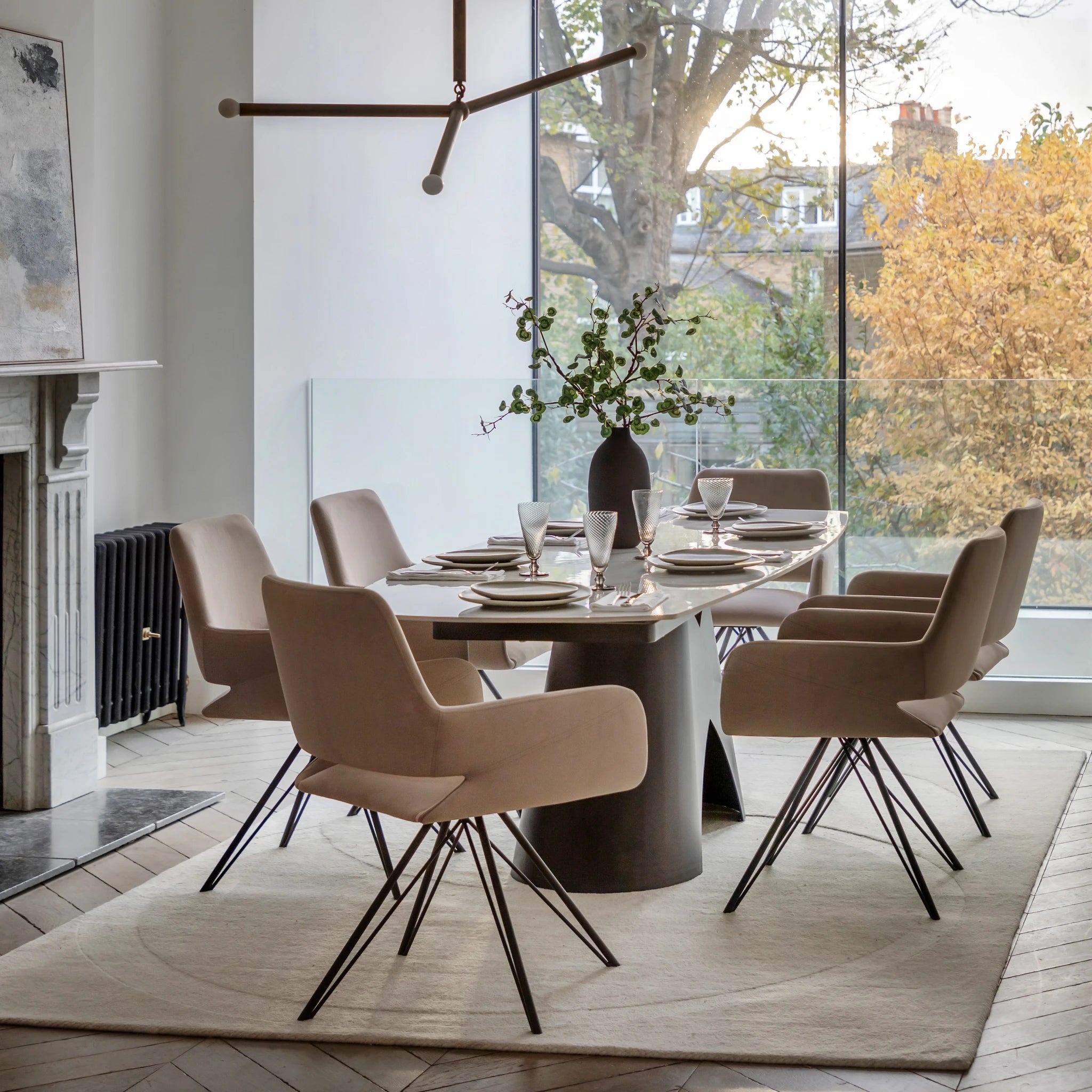 Vercelli Black Ceramic Extending Dining Table 160-240cm