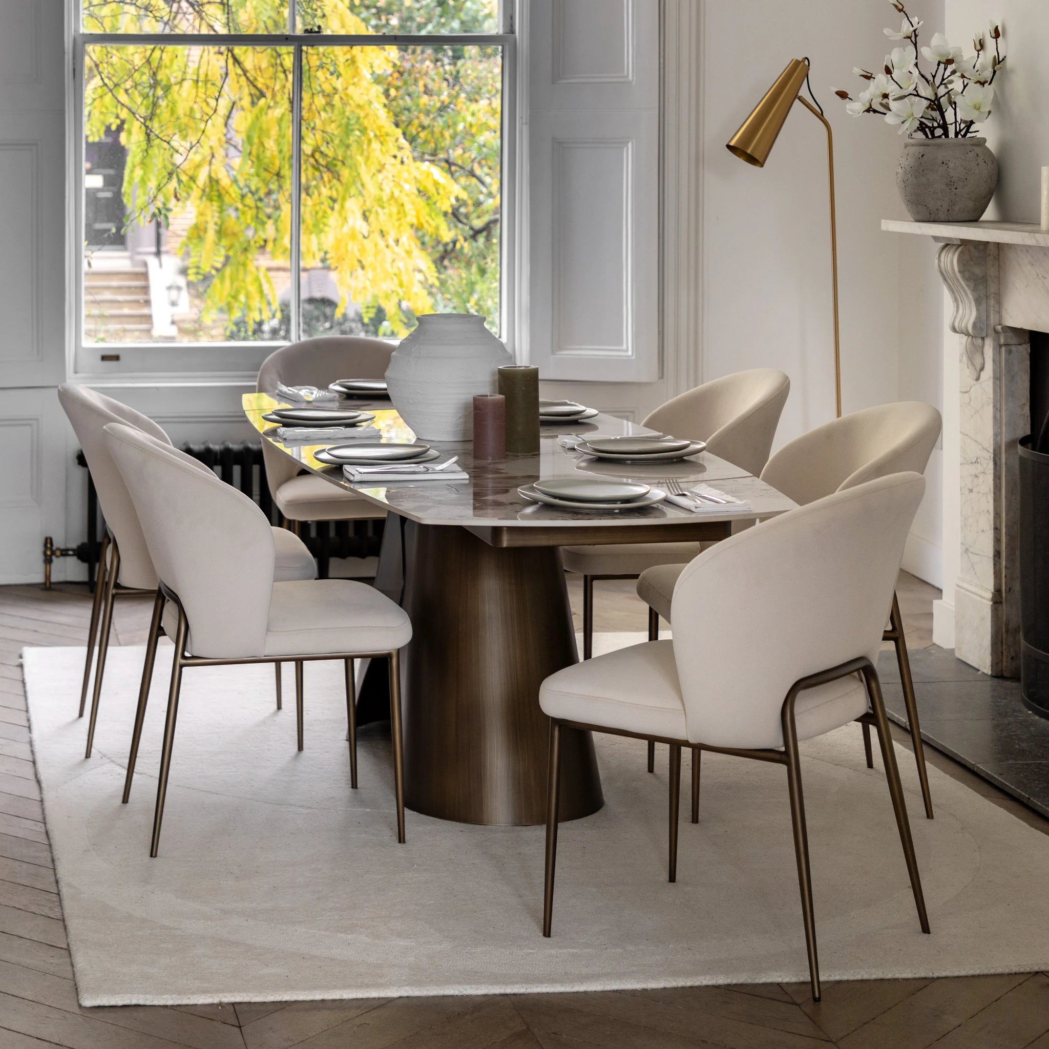Vercelli Bronze Ceramic Extending Dining Table 160-240cm