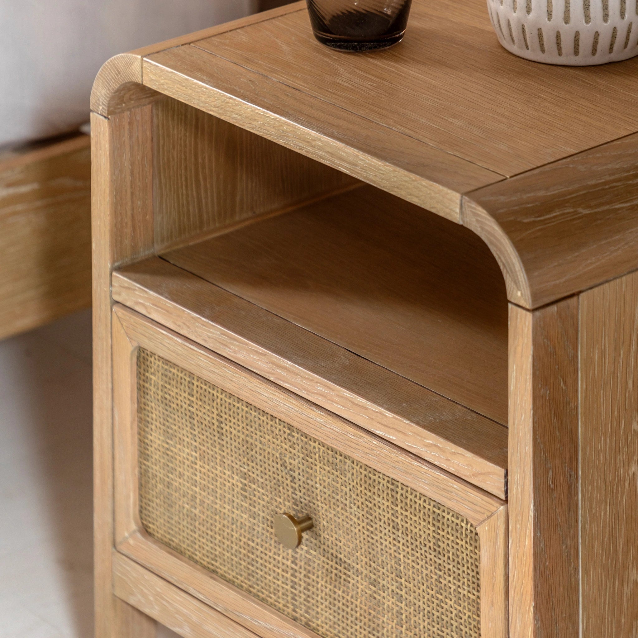Sonoma Natural Oak Wood Bedside Table