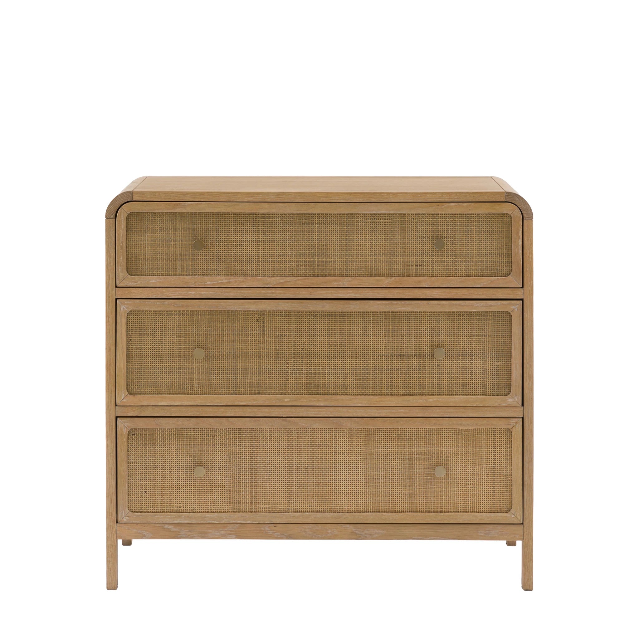 Sonoma Natural Oak Wood & Rattan Chest of Drawers