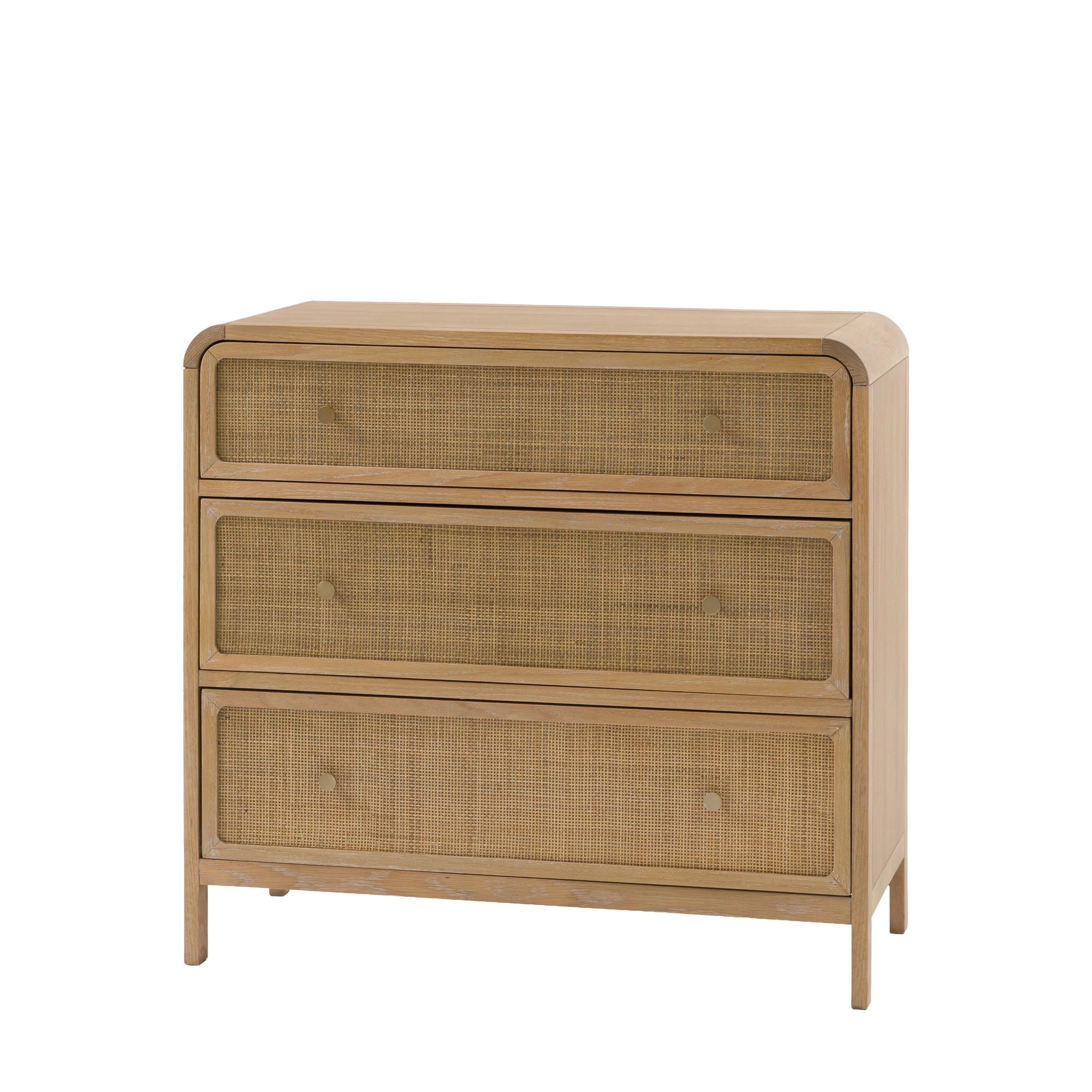 Sonoma Natural Oak Wood & Rattan Chest of Drawers