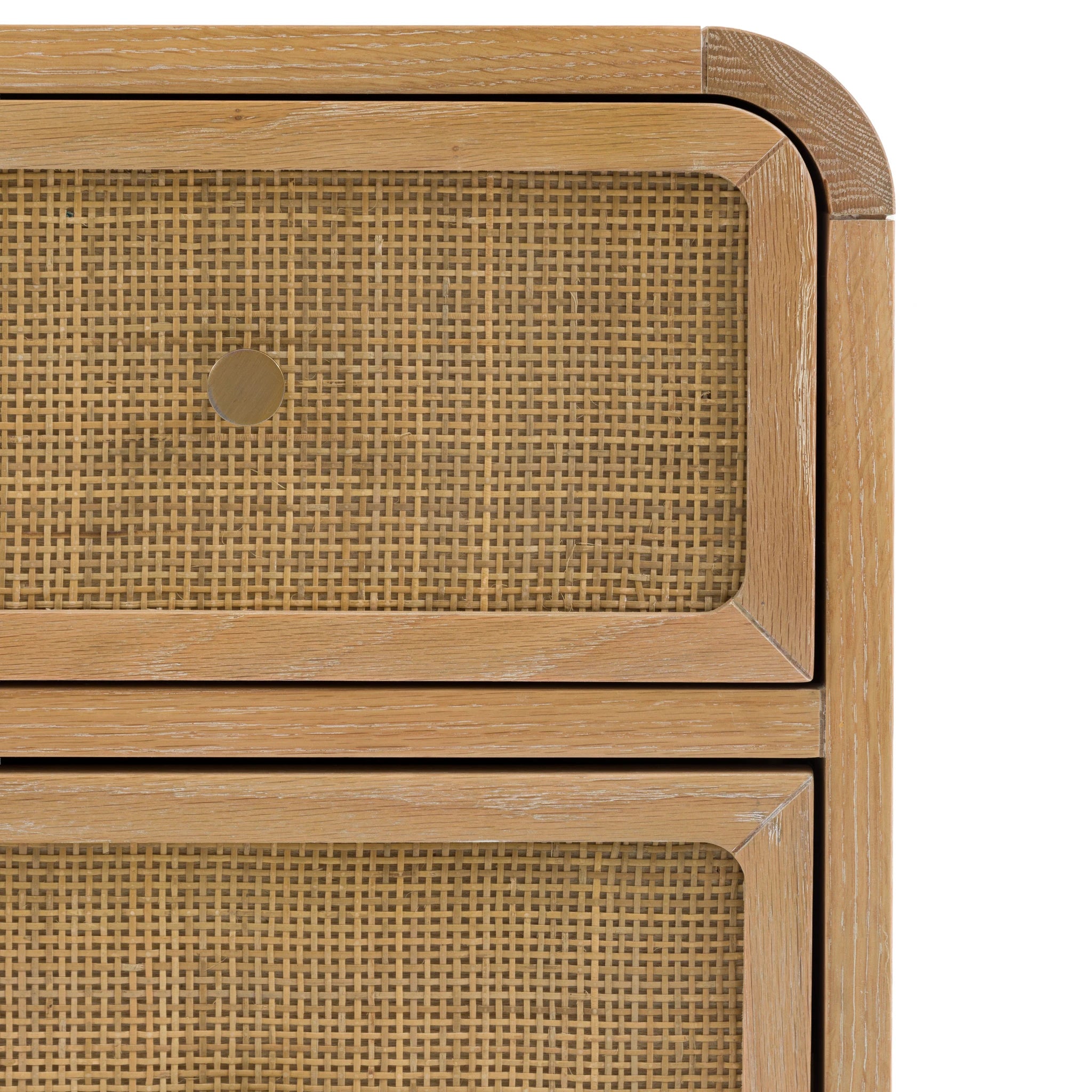Sonoma Natural Oak Wood & Rattan Chest of Drawers