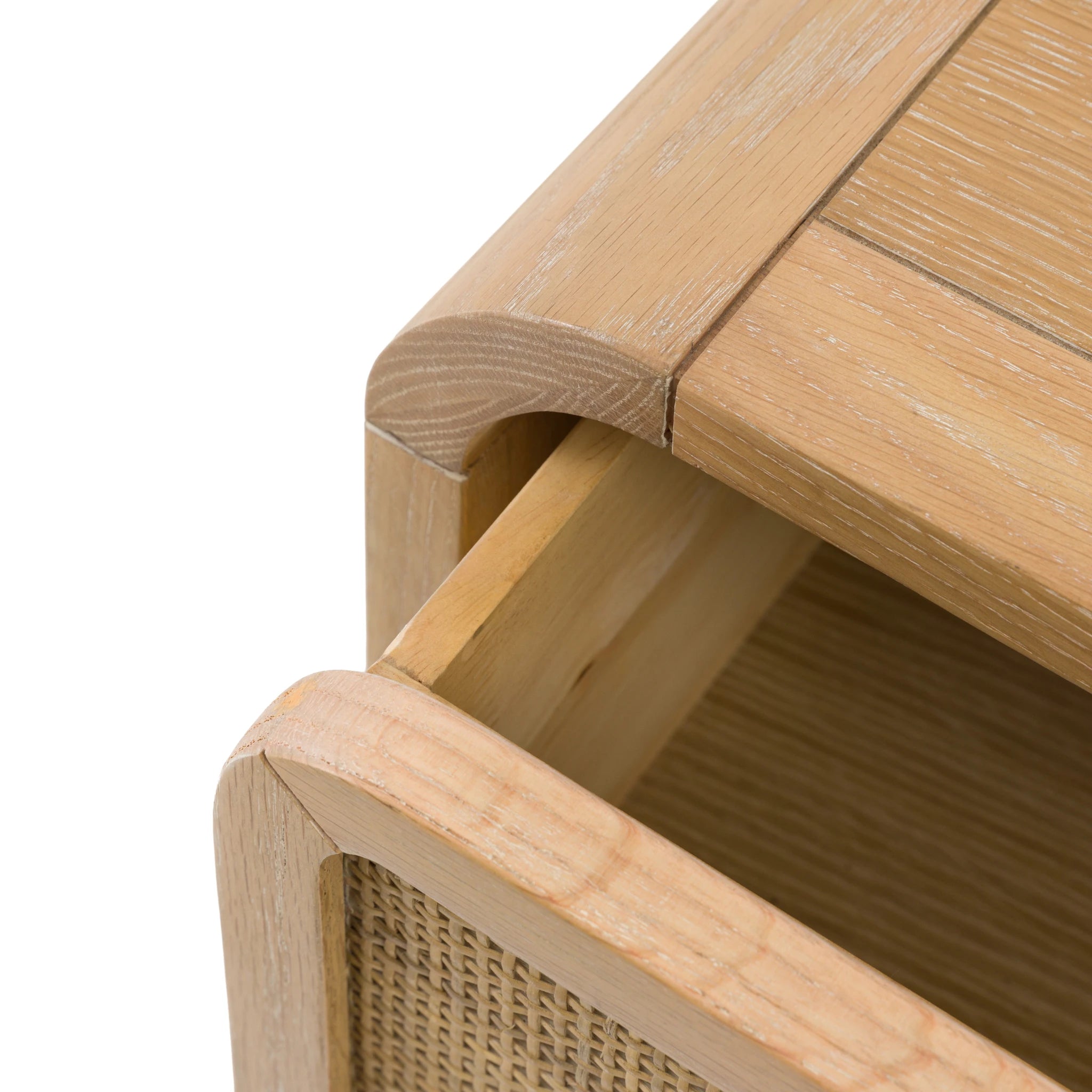 Sonoma Natural Oak Wood & Rattan Chest of Drawers