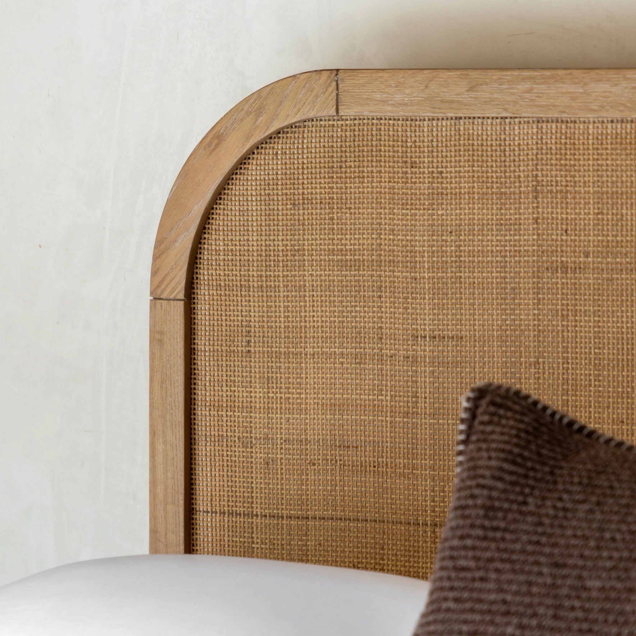 Sonoma Natural Oak Wood & Rattan Double Bed