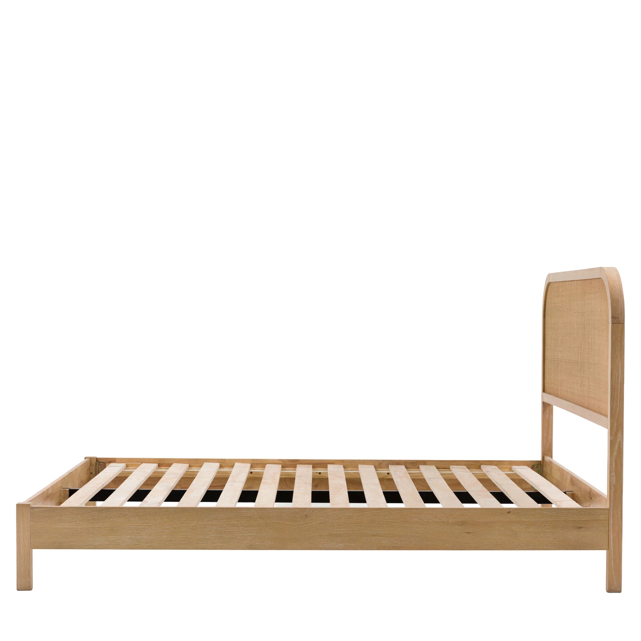 Sonoma Natural Oak Wood & Rattan King Size Bed