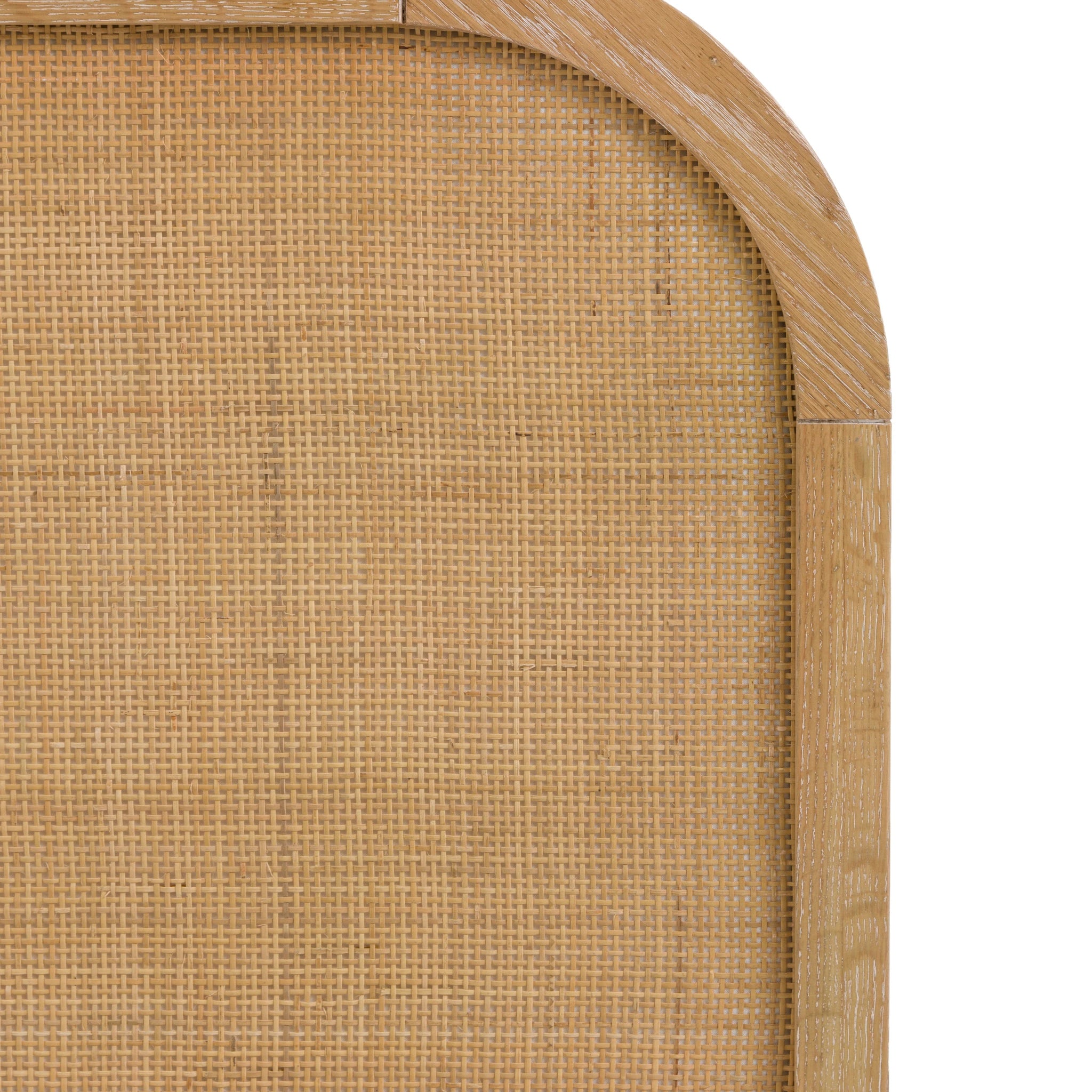 Sonoma Natural Oak Wood & Rattan King Size Bed