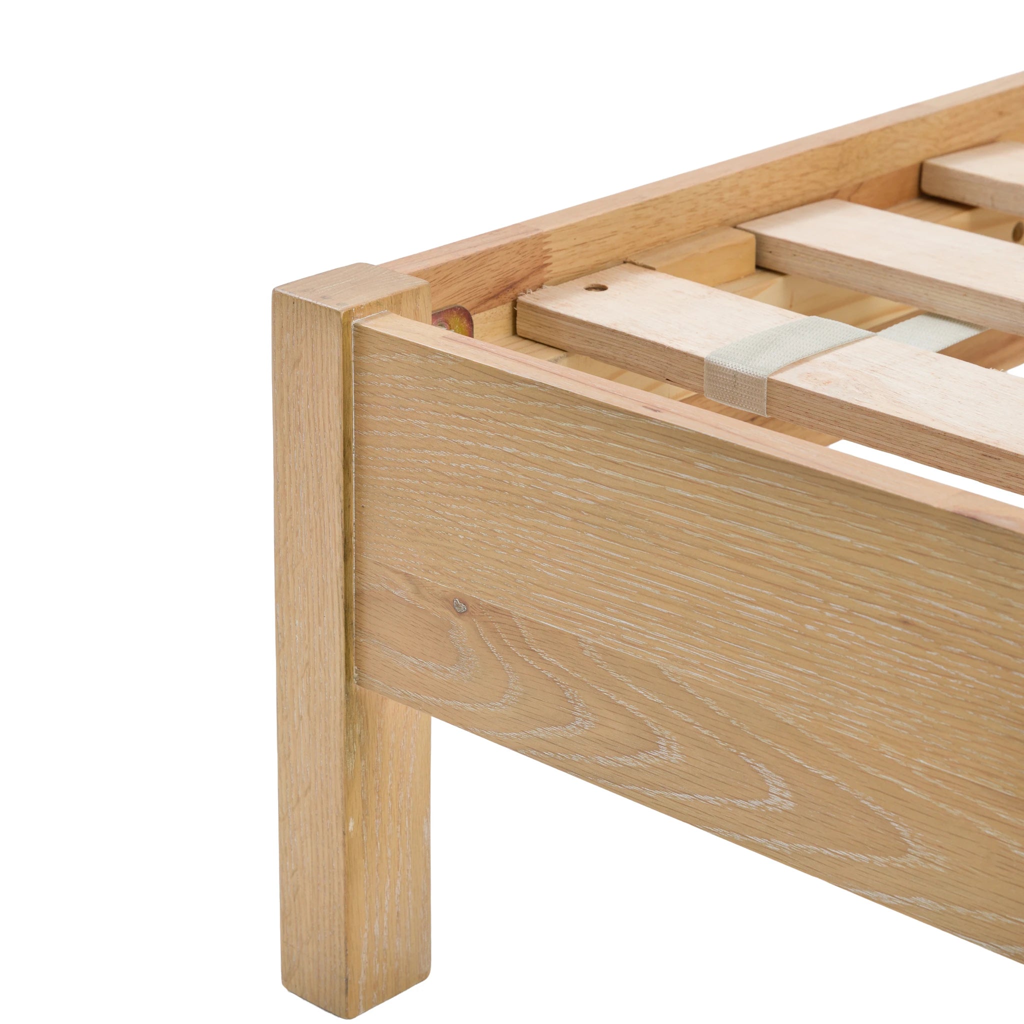 Sonoma Natural Oak Wood & Rattan King Size Bed